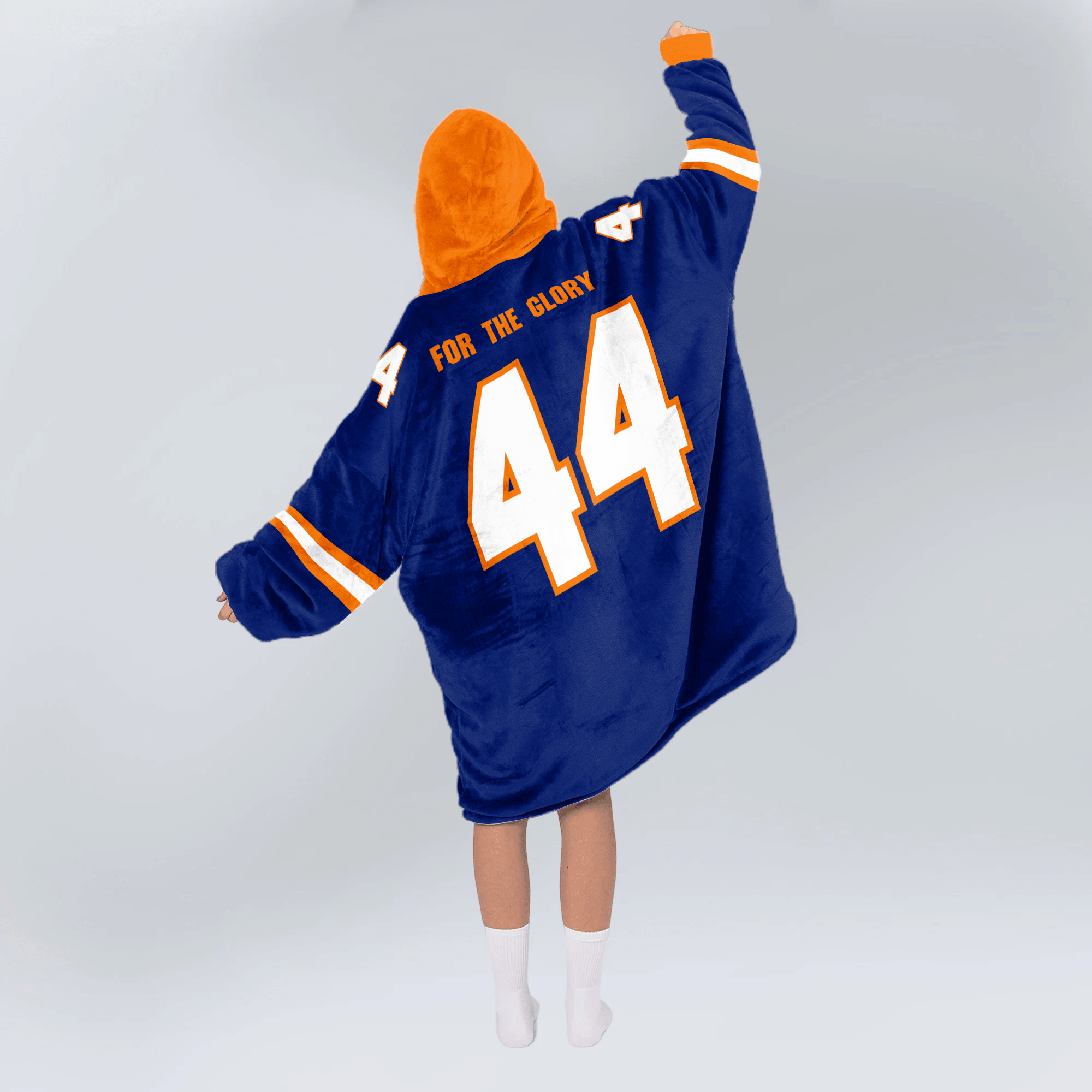 Adult #44 Navy Syracuse Football Unisex Blanket Hoodie