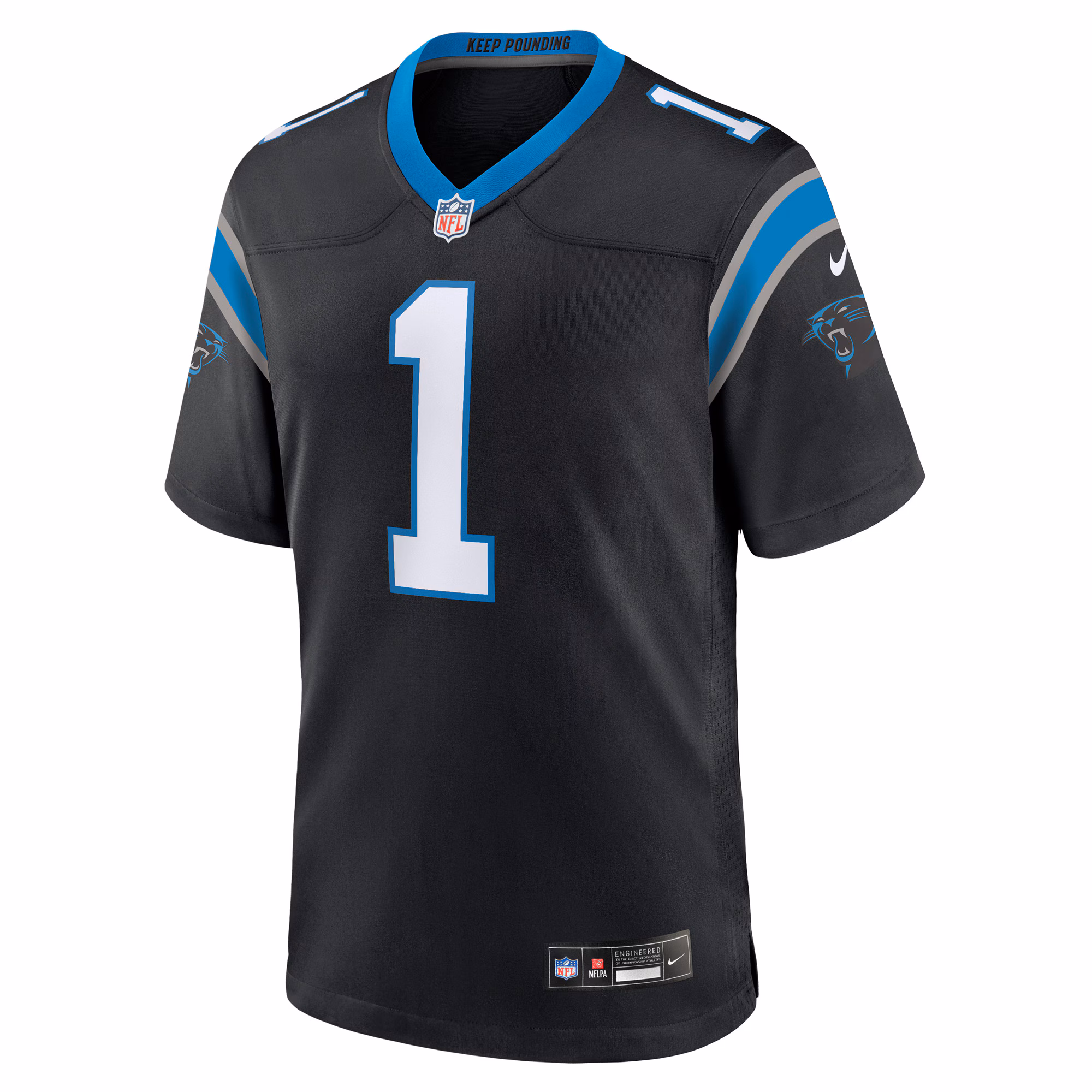 Number 1 Groom Carolina Panthers Game Jersey - Black