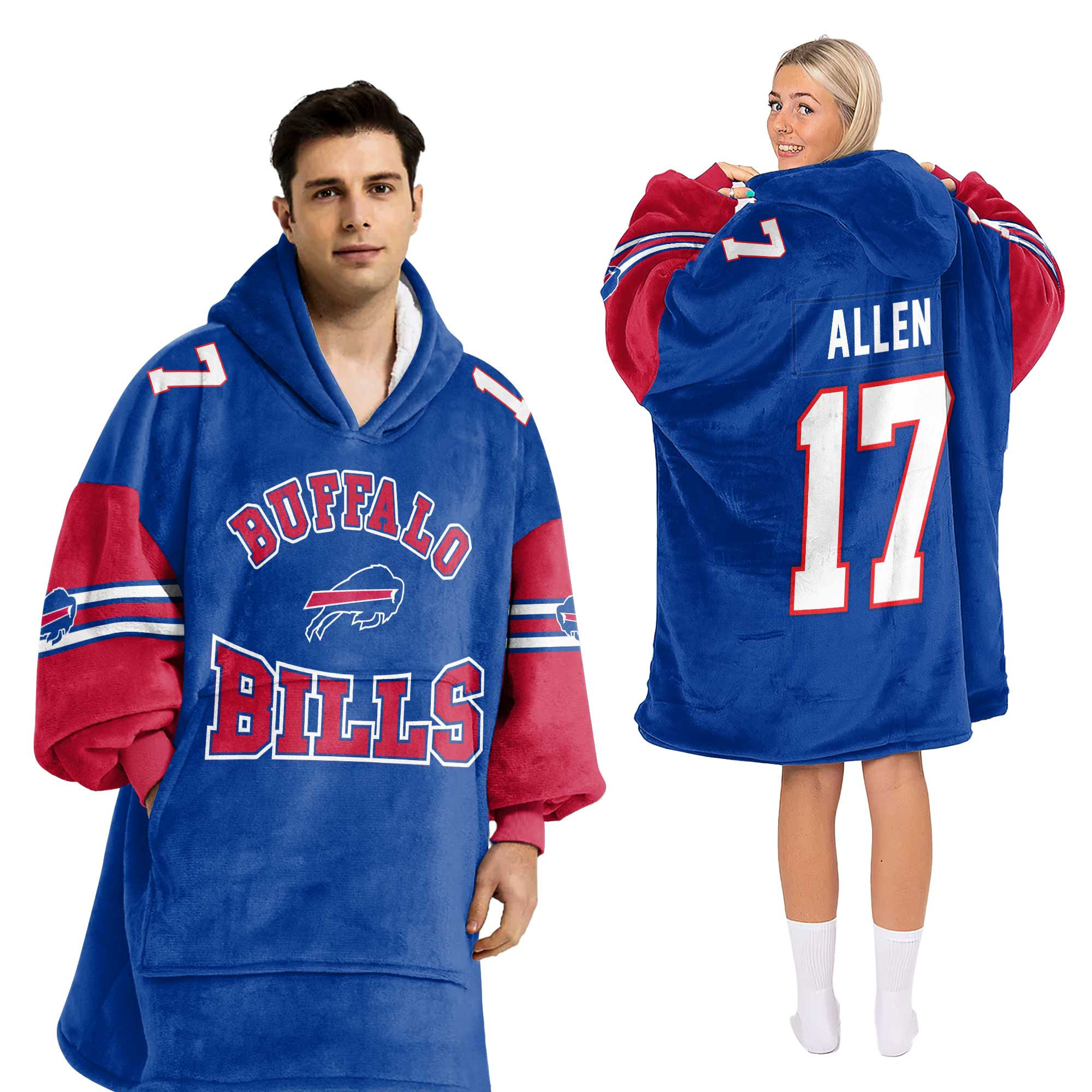 Adult J.A. 17 Buffalo Football Unisex Blanket Hoodie