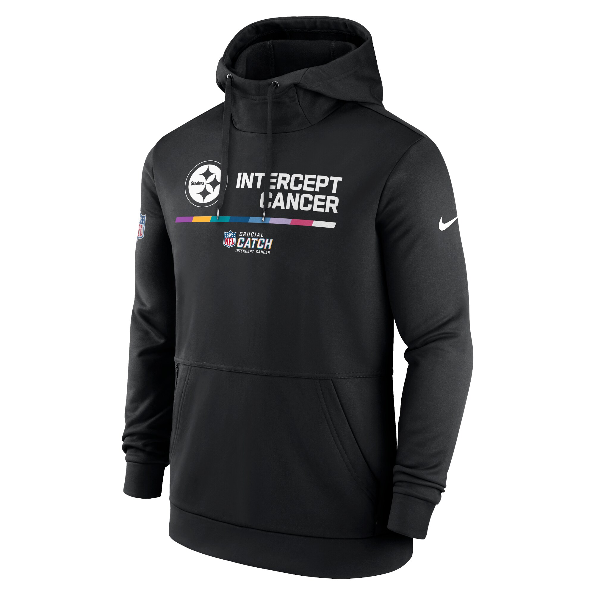 Men's Black Pittsburgh Steelers 2022 NFL Crucial Catch - Therma Performance Pullover Hoodie