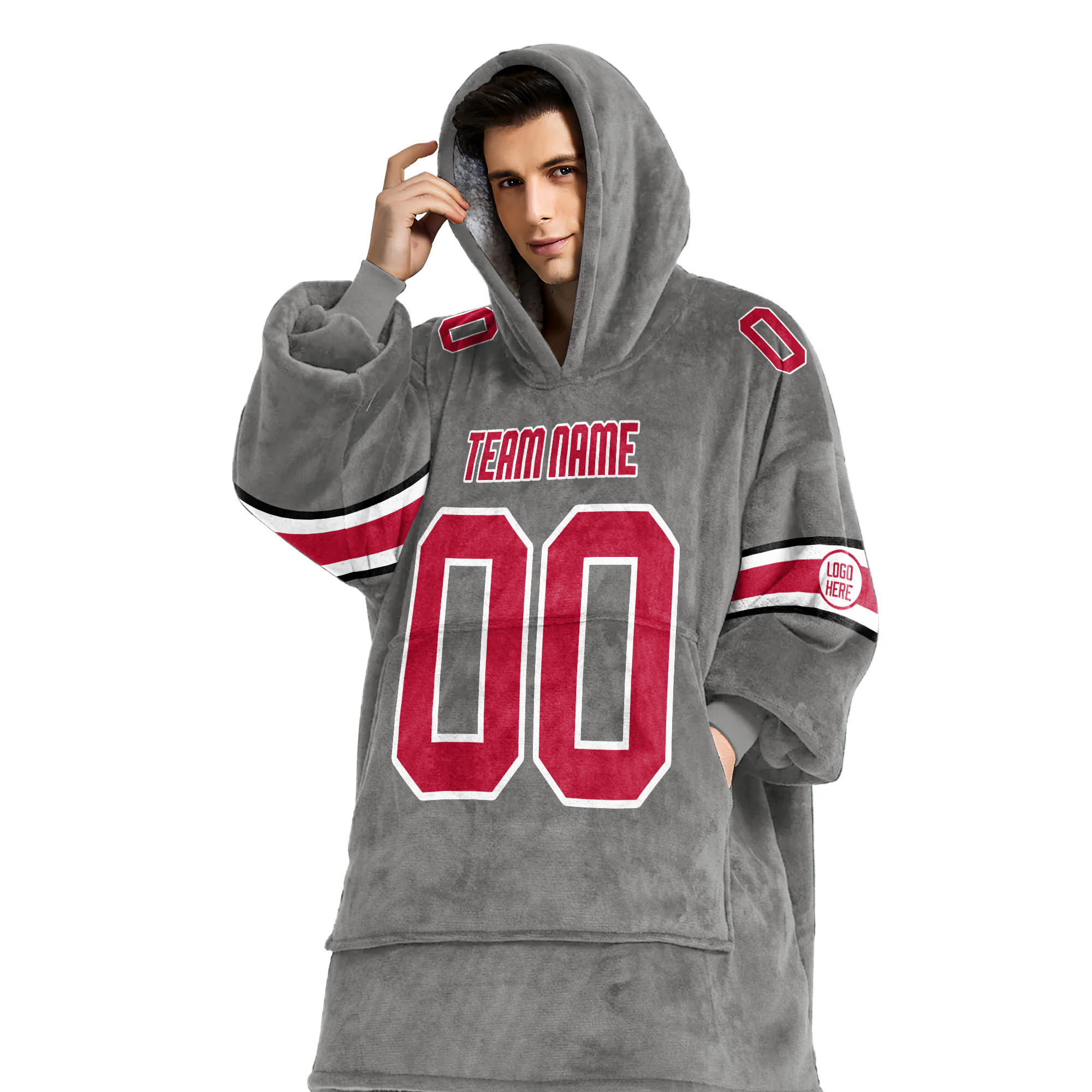Adult Custom Blanket Hoodie Ohio State Inspired Color