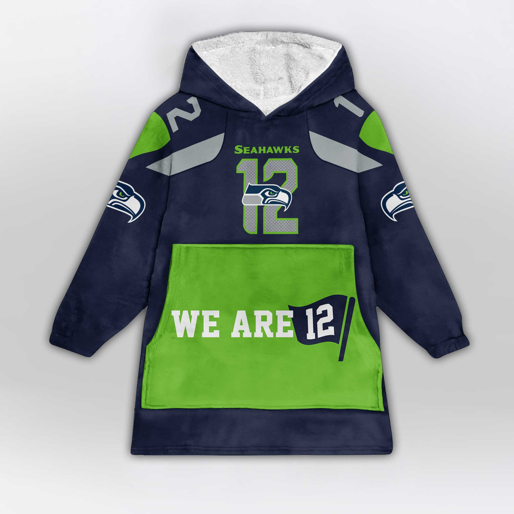 Kid We Are 12 Seattle Football Unisex Blanket Hoodie
