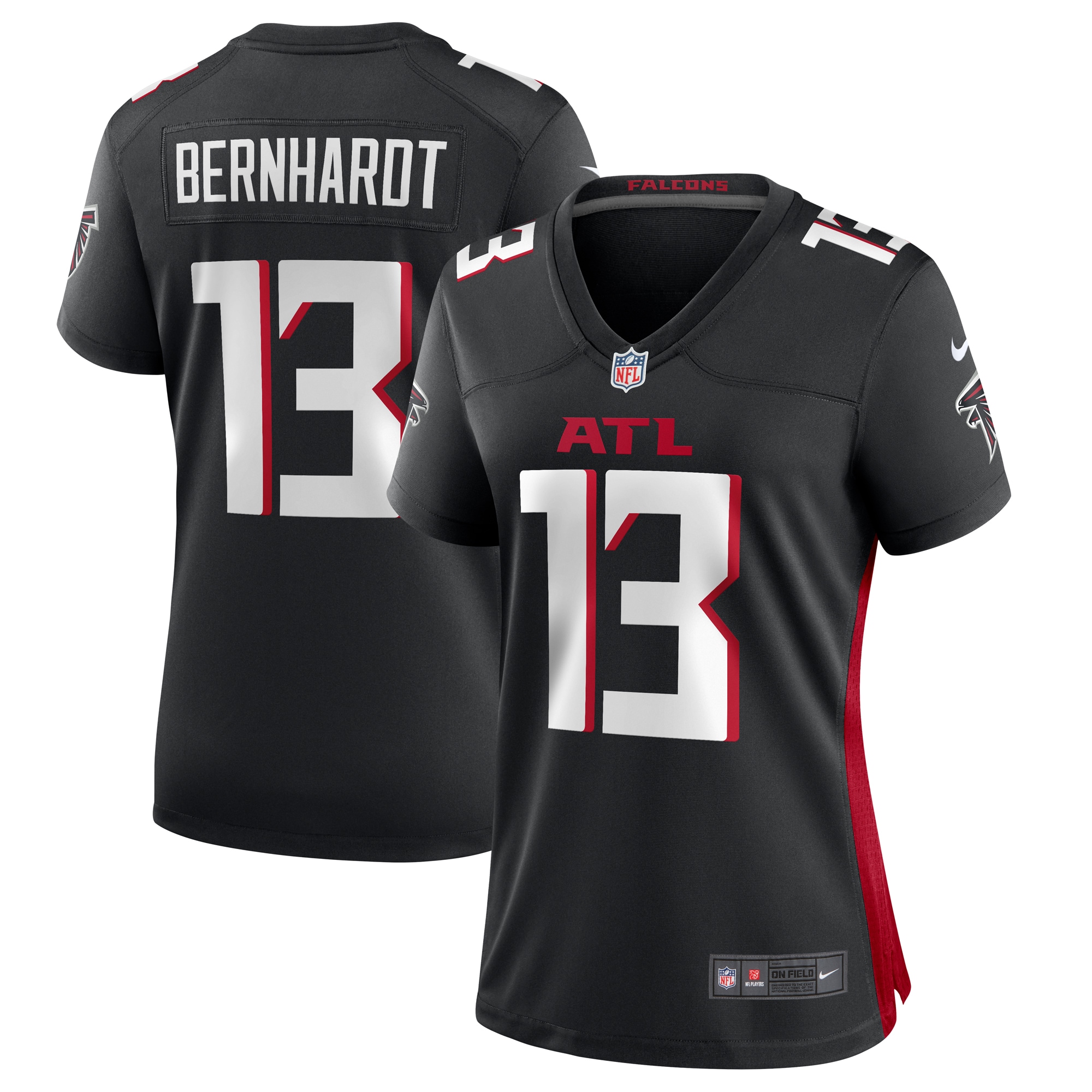 Jared Bernhardt Atlanta Falcons  Women's Player Game Jersey - Black