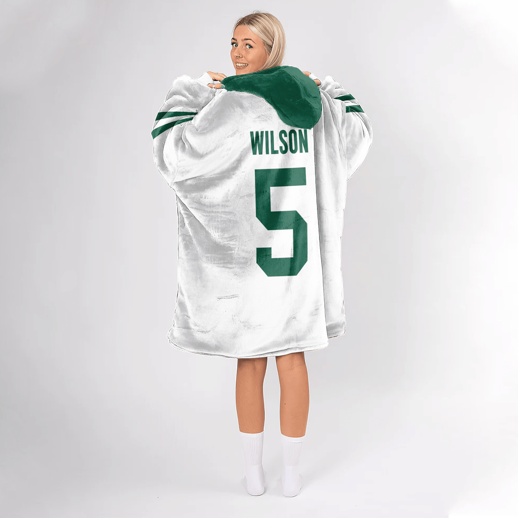 Adult G.W 5 New York J Football Unisex Blanket Hoodie