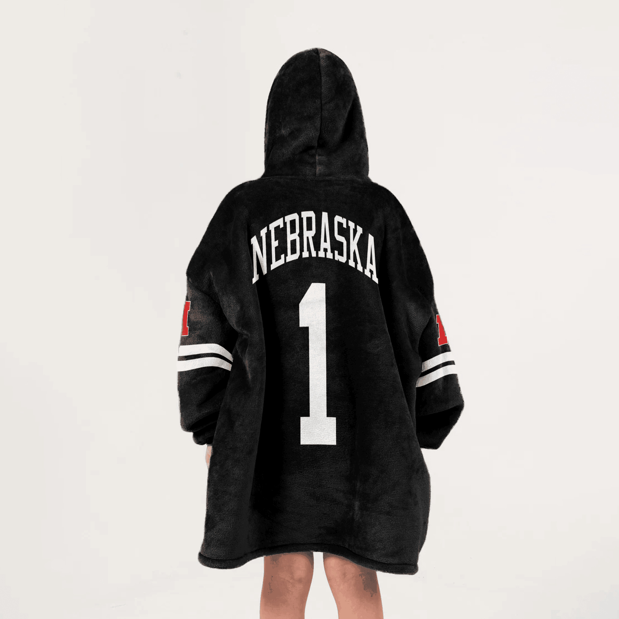 Kid 1 Nebraska Football Unisex Blanket Hoodie