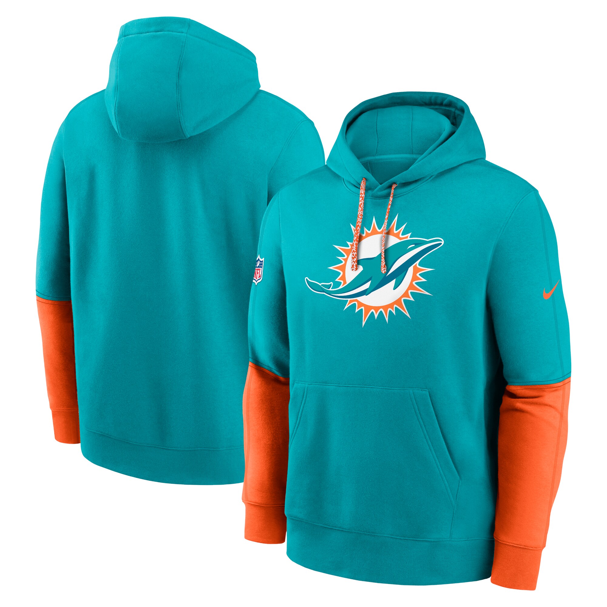 Miami Dolphins 2024 Sideline Club Pullover Hoodie - Gray
