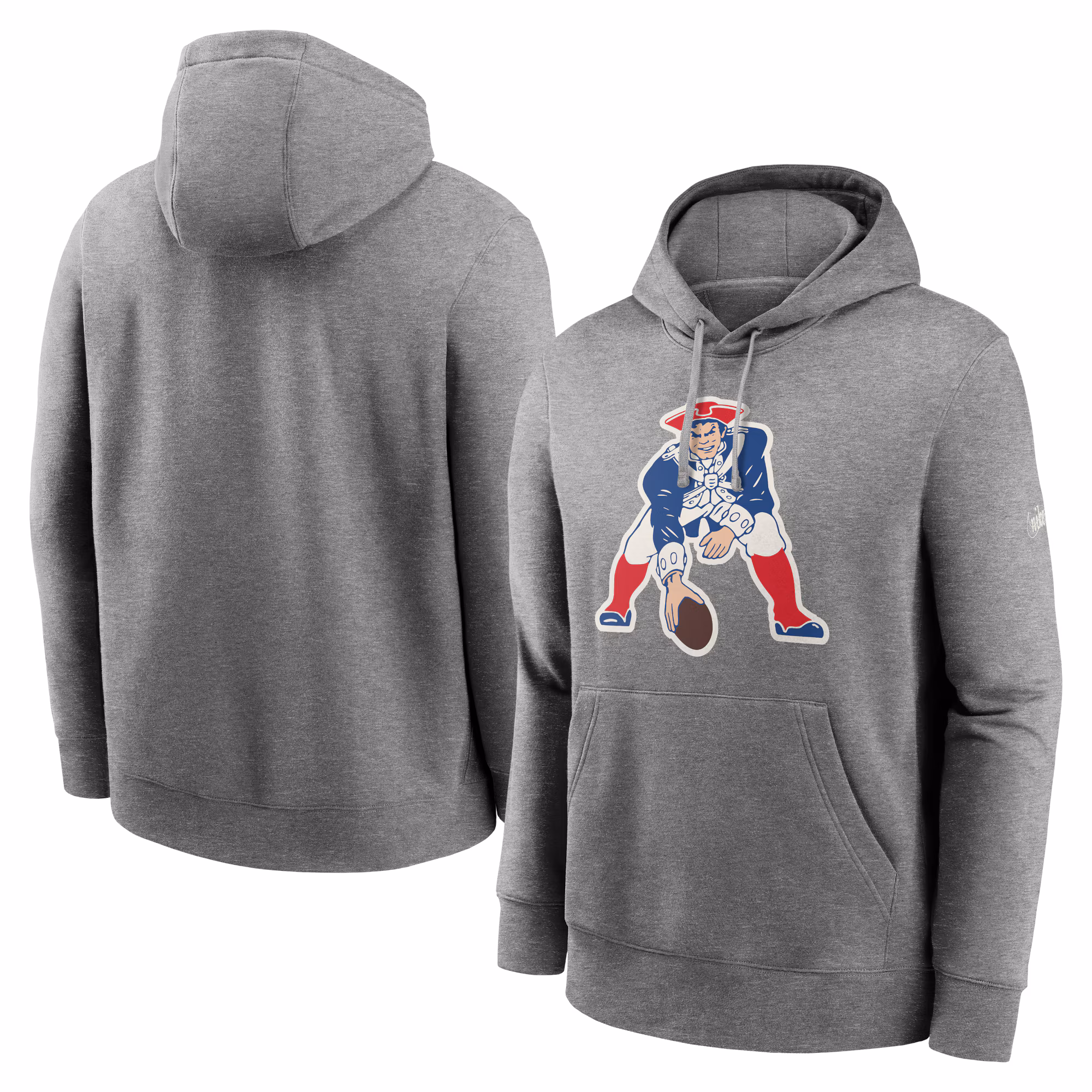New England Patriots Rewind Club Fleece Pullover Hoodie - Heathered Gray