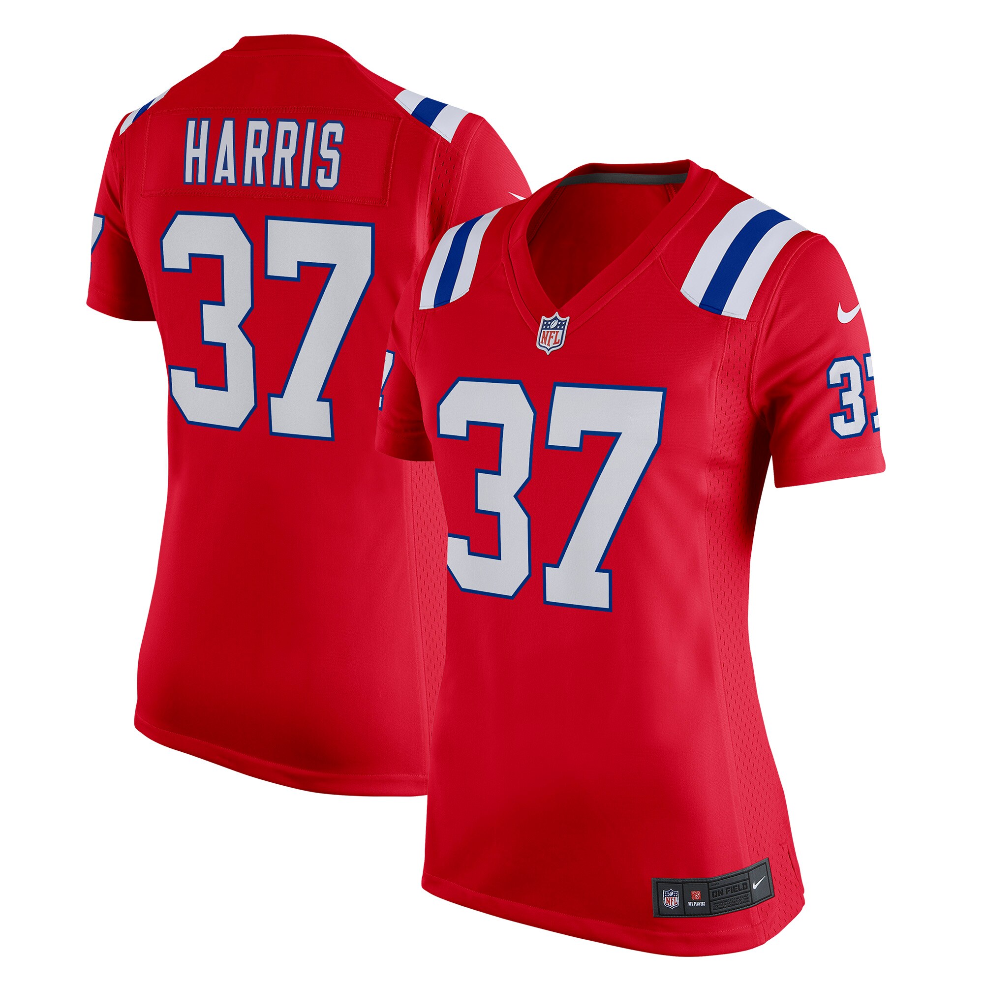 Damien Harris New England Patriots  Women's Game Jersey - Red