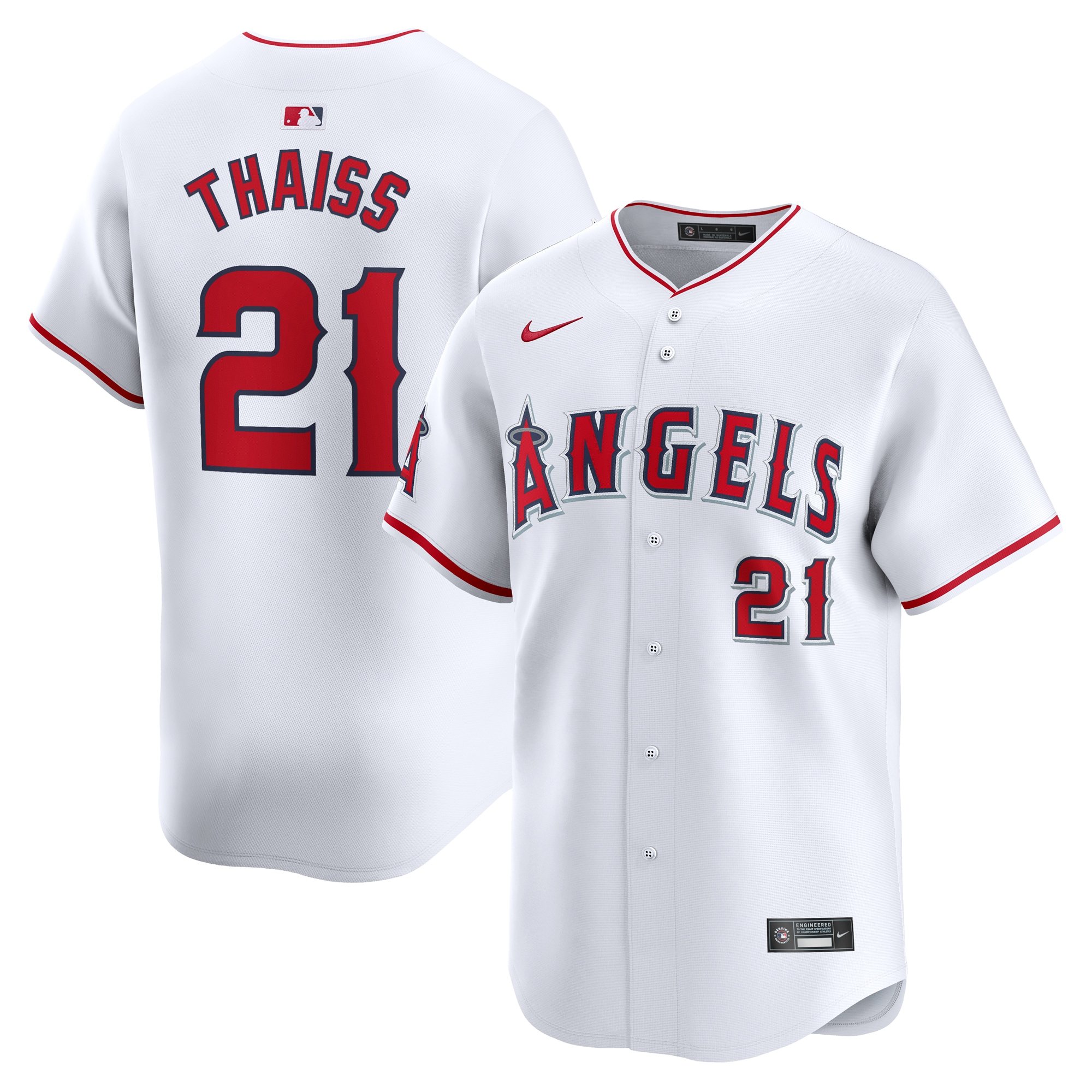 Men's Los Angeles Angels Matt Thaiss  White Home Limited Player Jersey