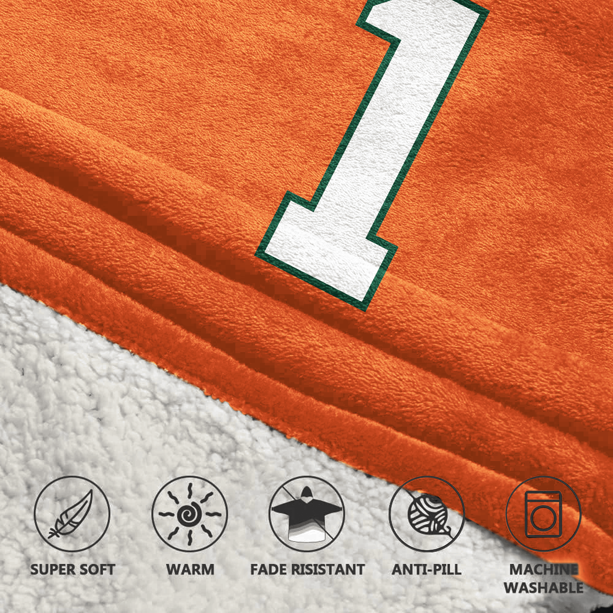Adult #1 Miami Football Unisex Blanket Hoodie