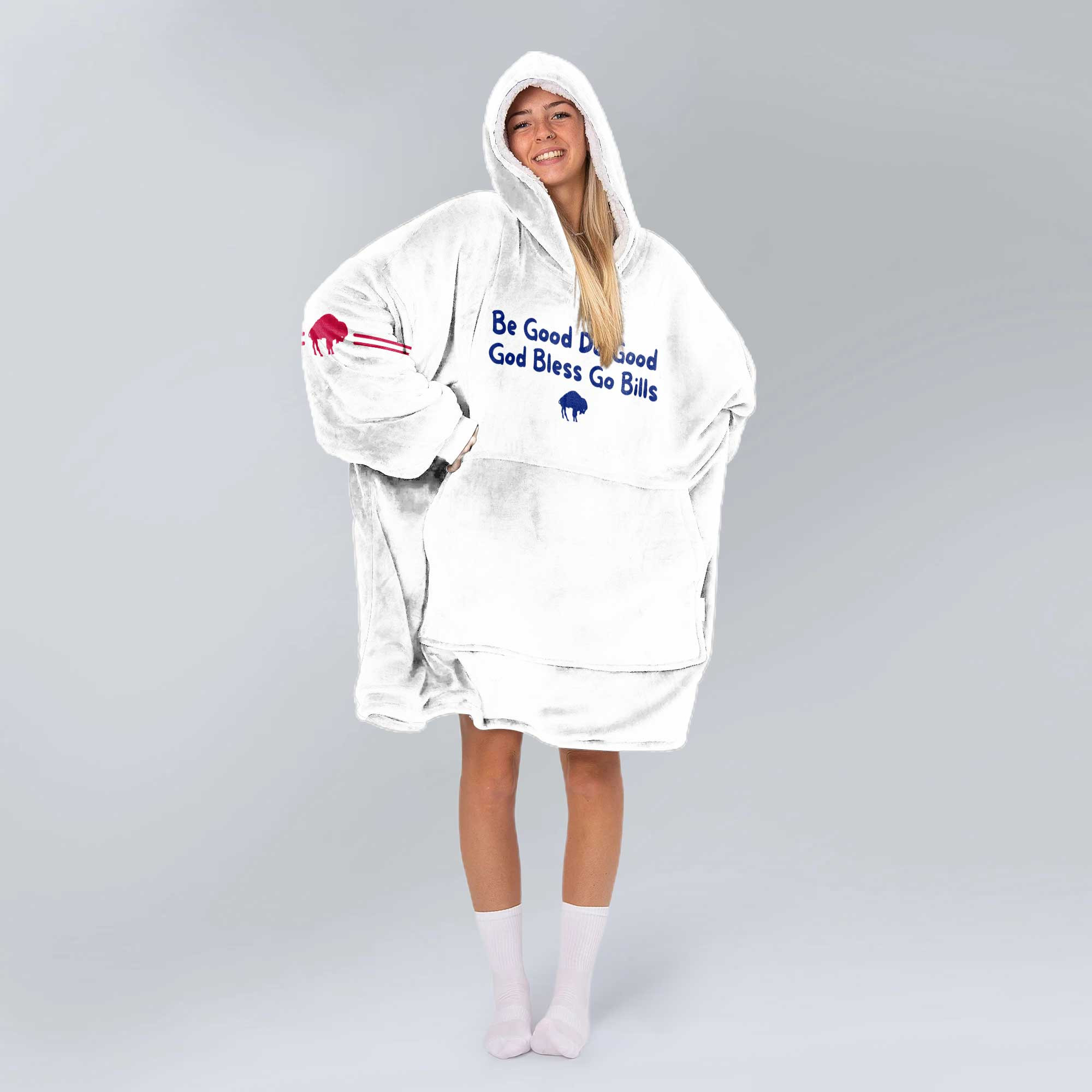 Adult Buffalo Football Unisex Blanket Hoodie