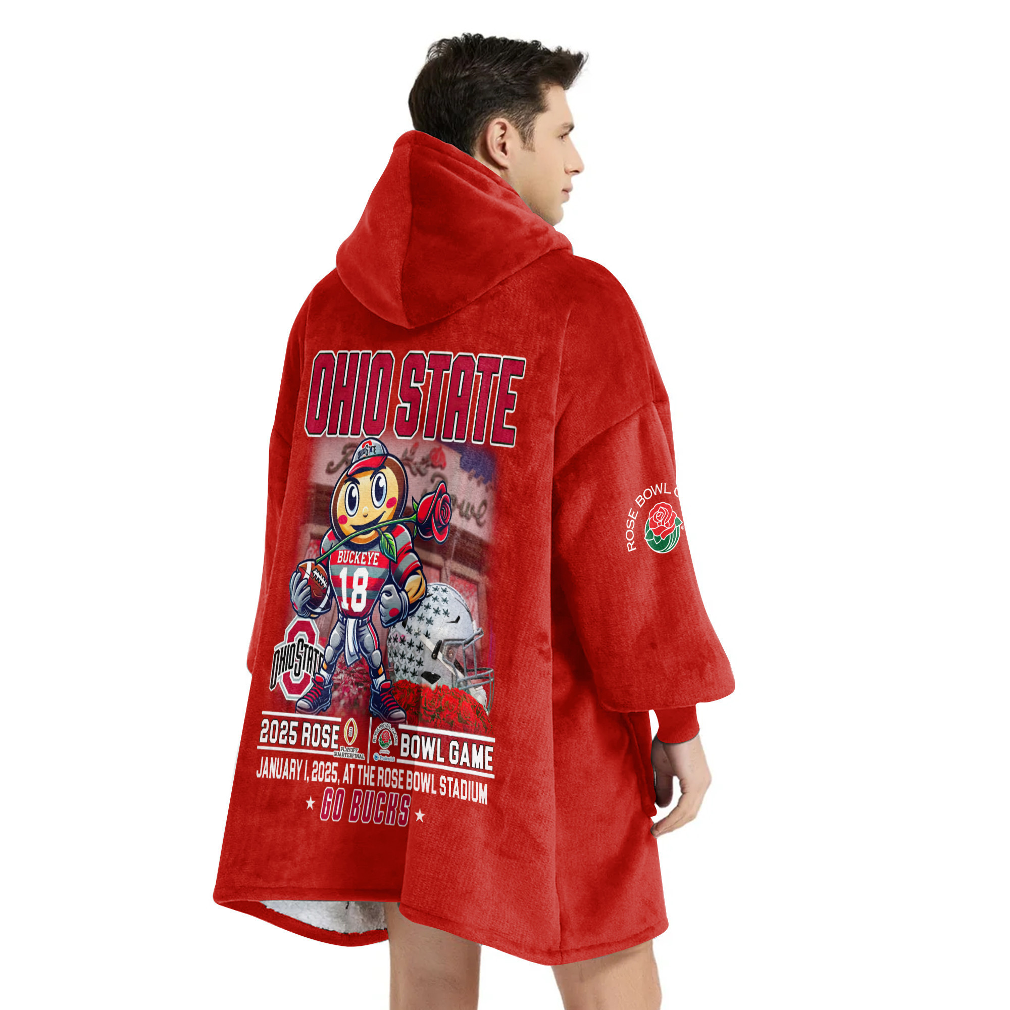Adult Champions Ohio State Football Unisex Blanket Hoodie