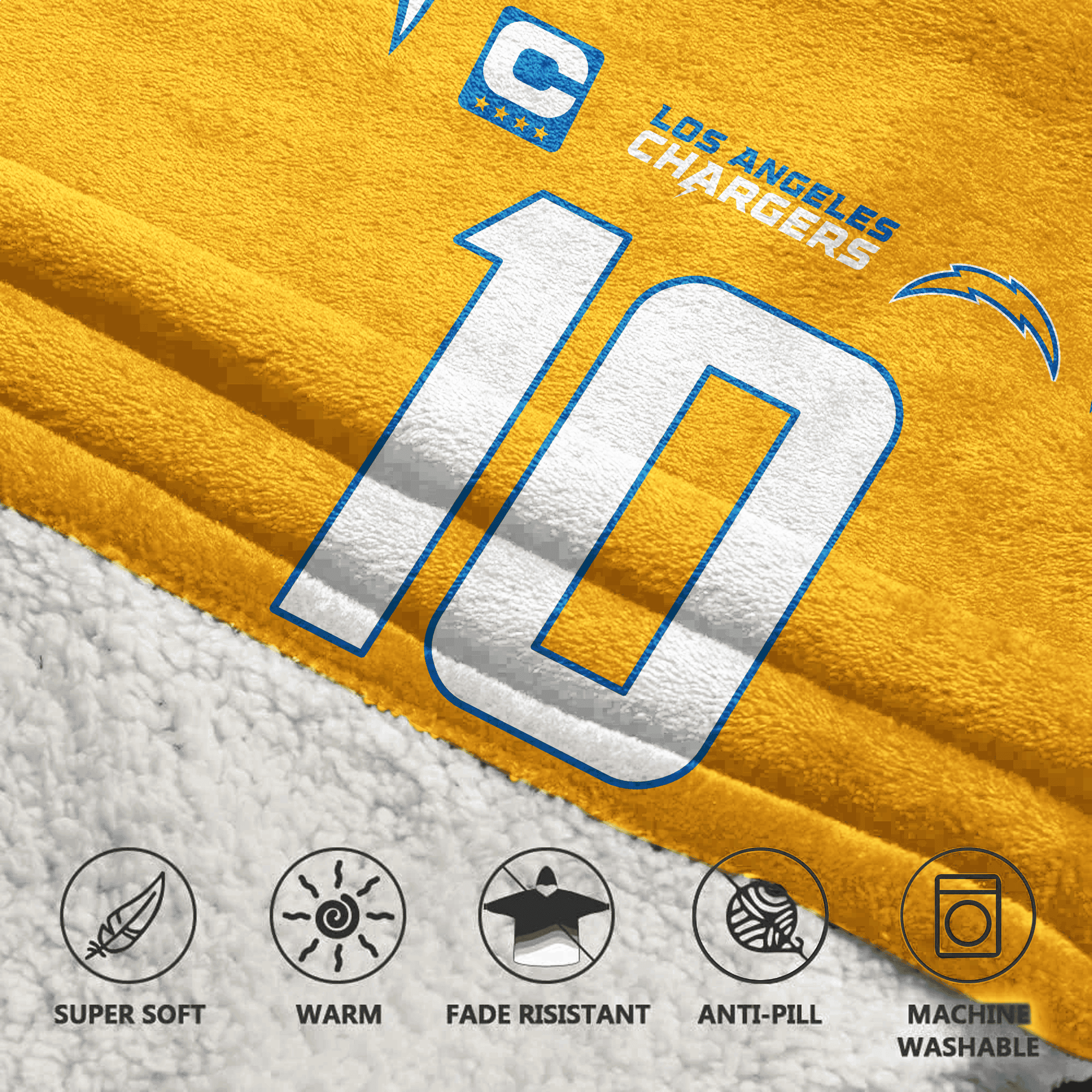 Kid 10 Los Angeles C Football Unisex Blanket Hoodie