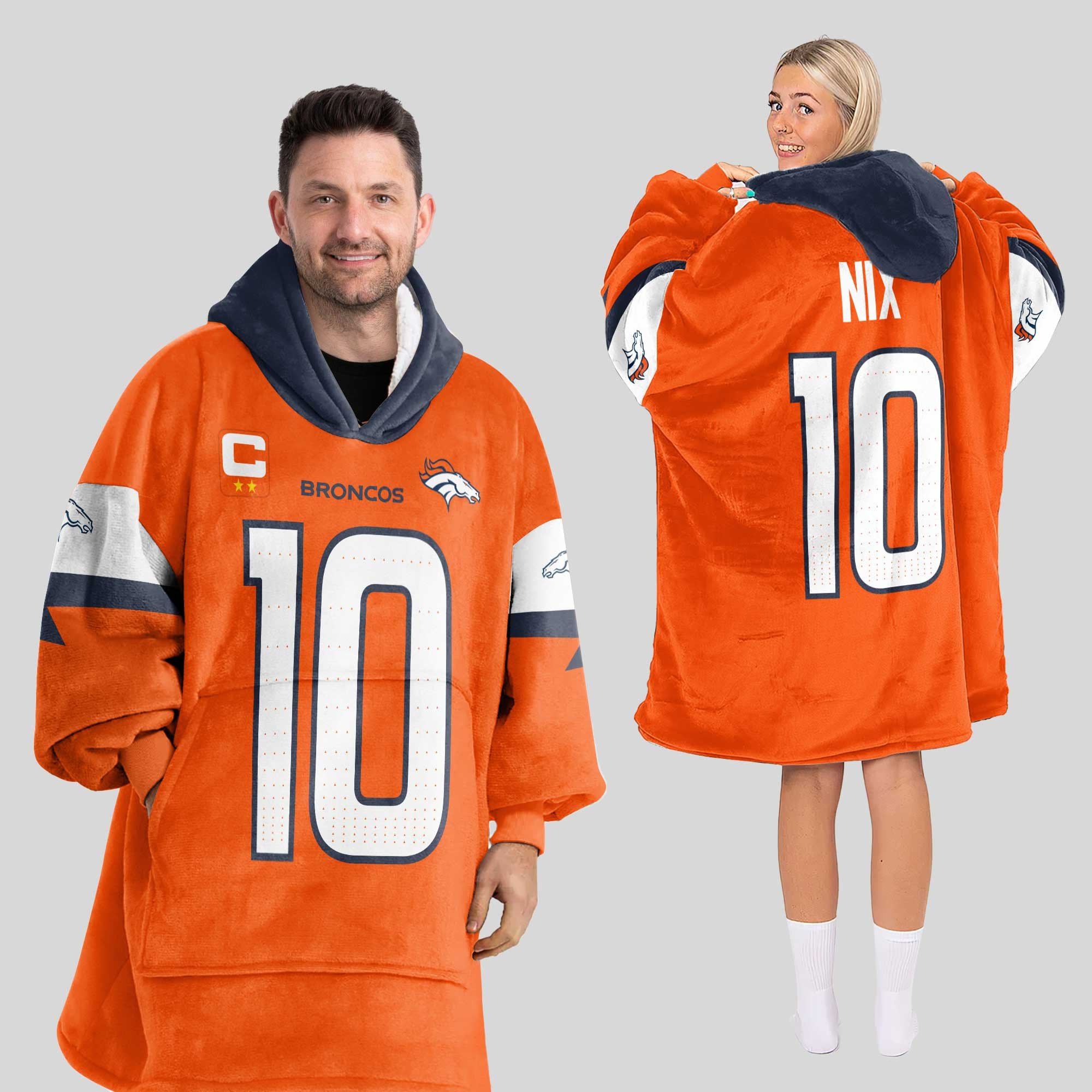 Adult B.N 10 Captain Denver Football Unisex Blanket Hoodie