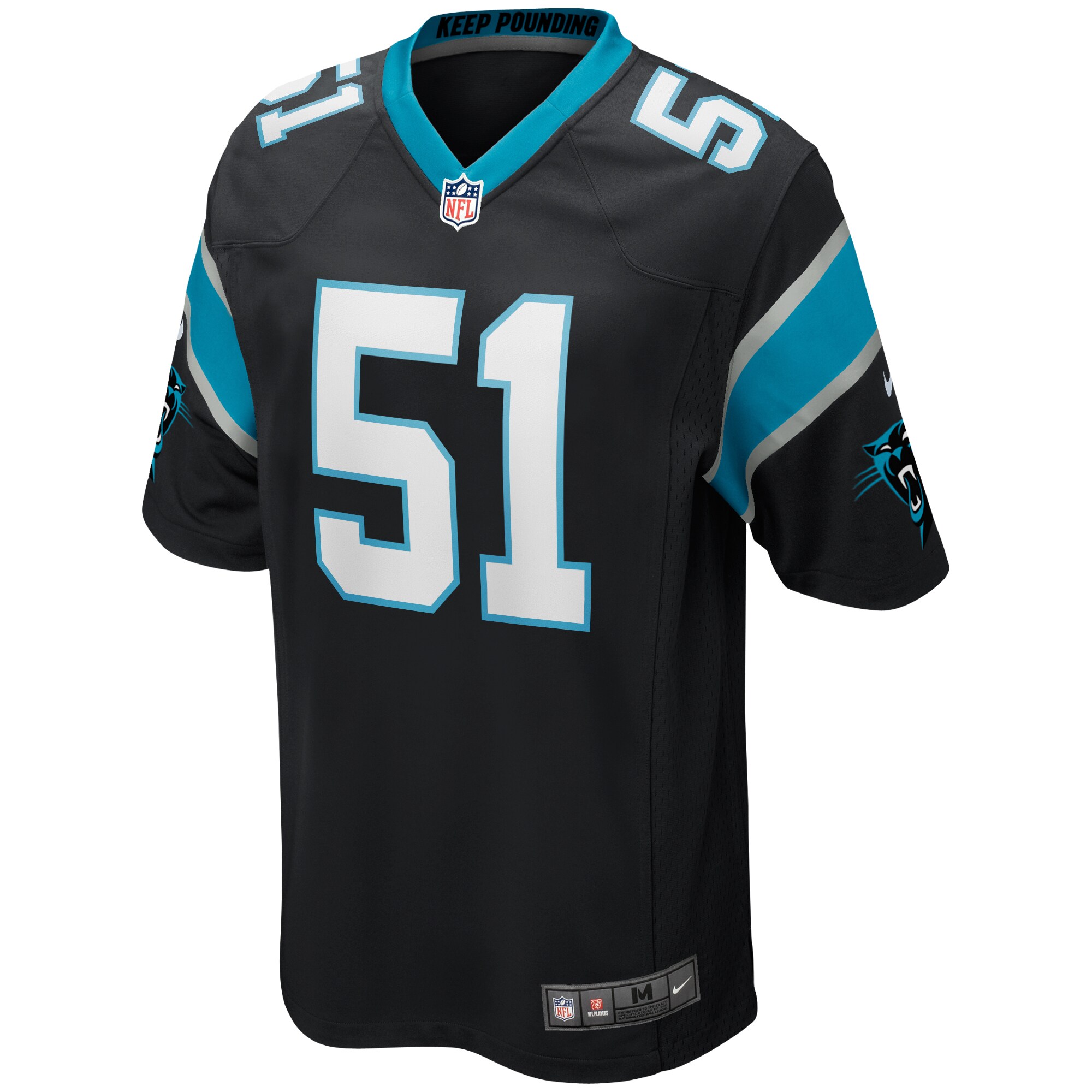 Sam Mills Carolina Panthers Game Retired Player Jersey - Black