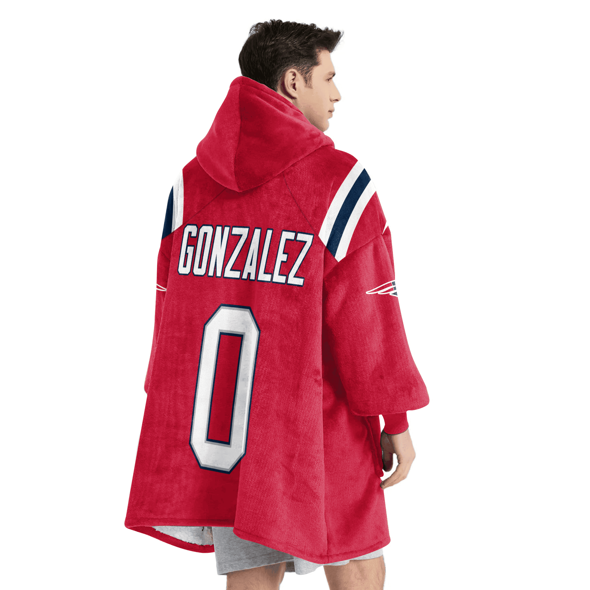Adult 0 New England Football Unisex Blanket Hoodie