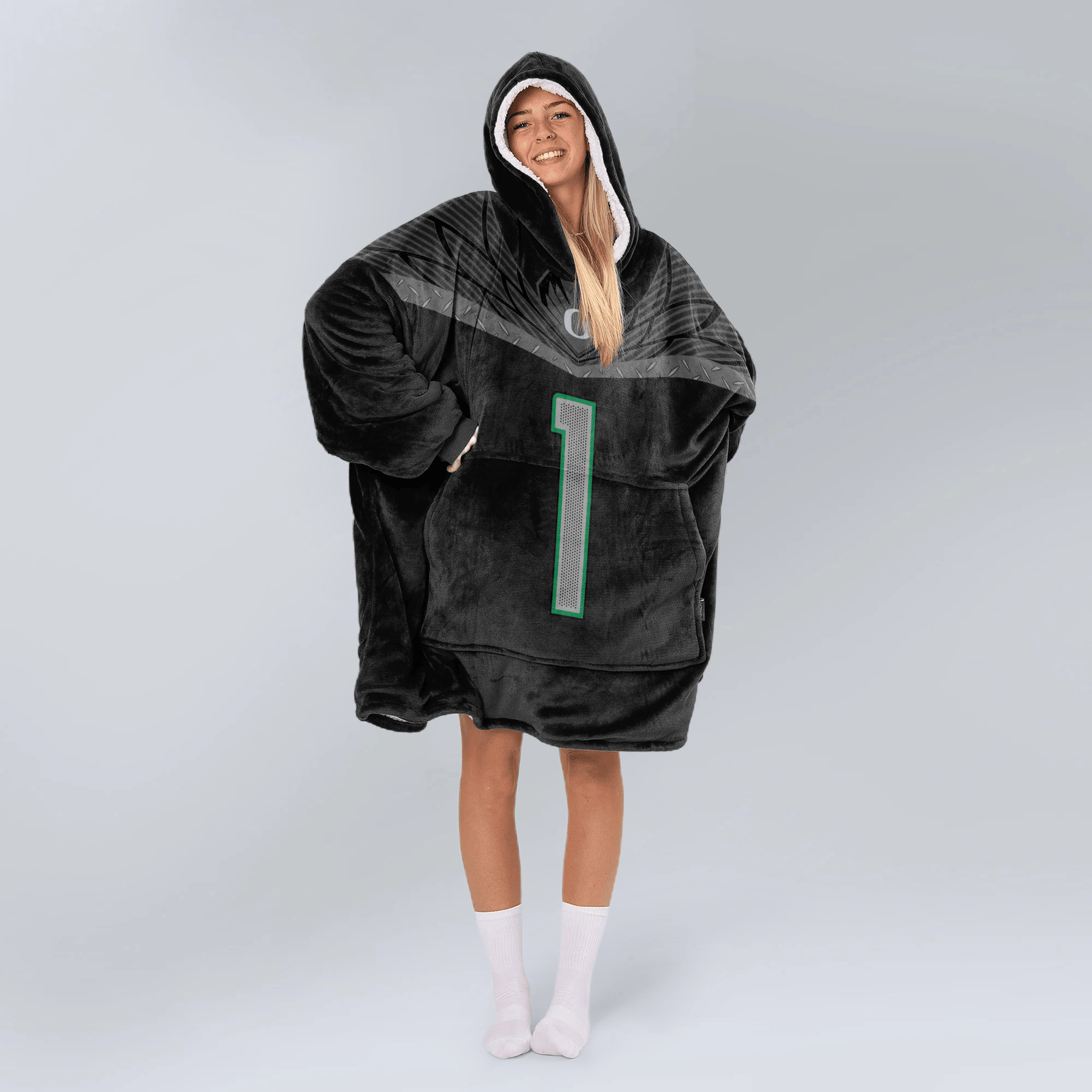 Adult D.M 1 Oregon Football Unisex Blanket Hoodie