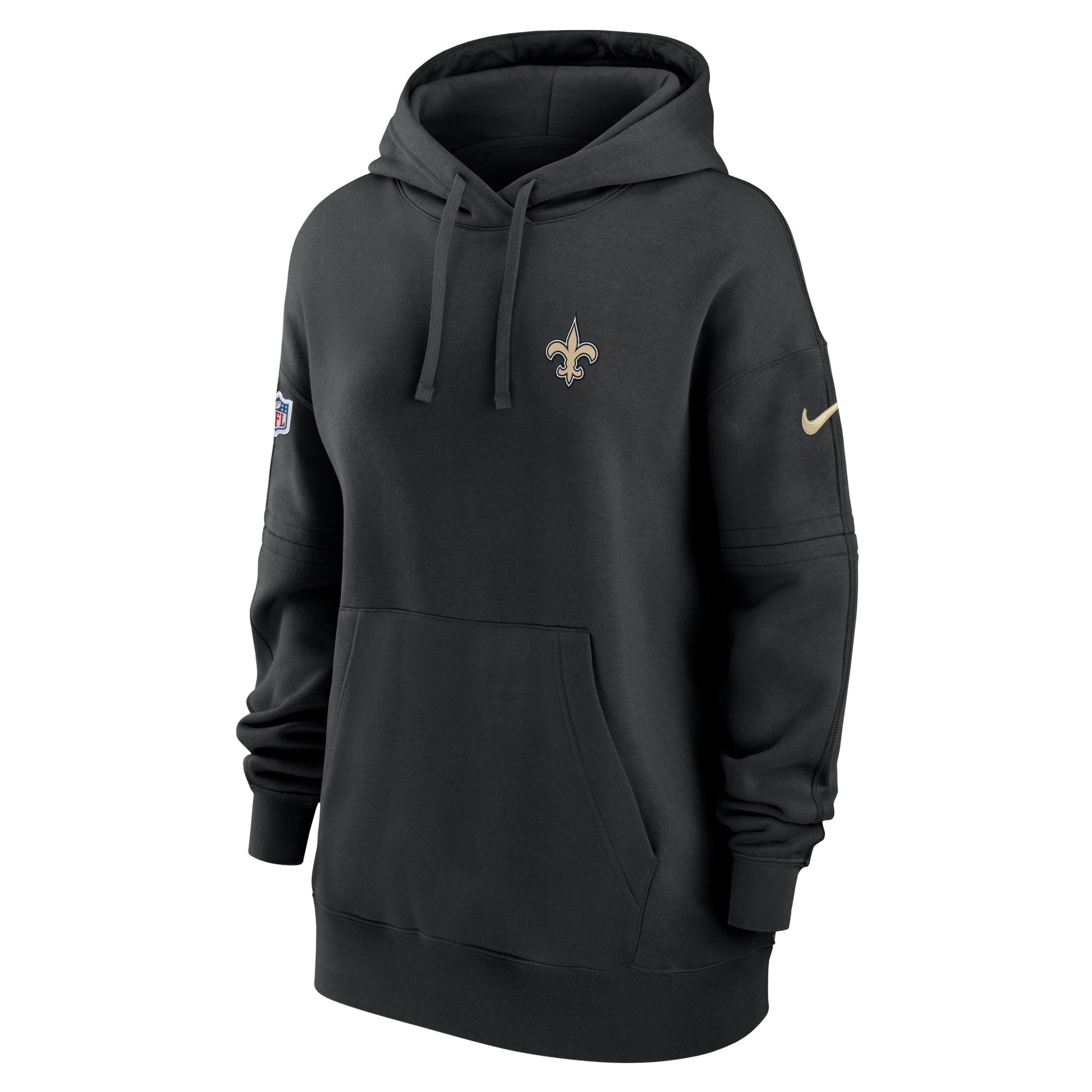 New Orleans Saints  Women's 2023 Sideline Club Fleece Pullover Hoodie - Black