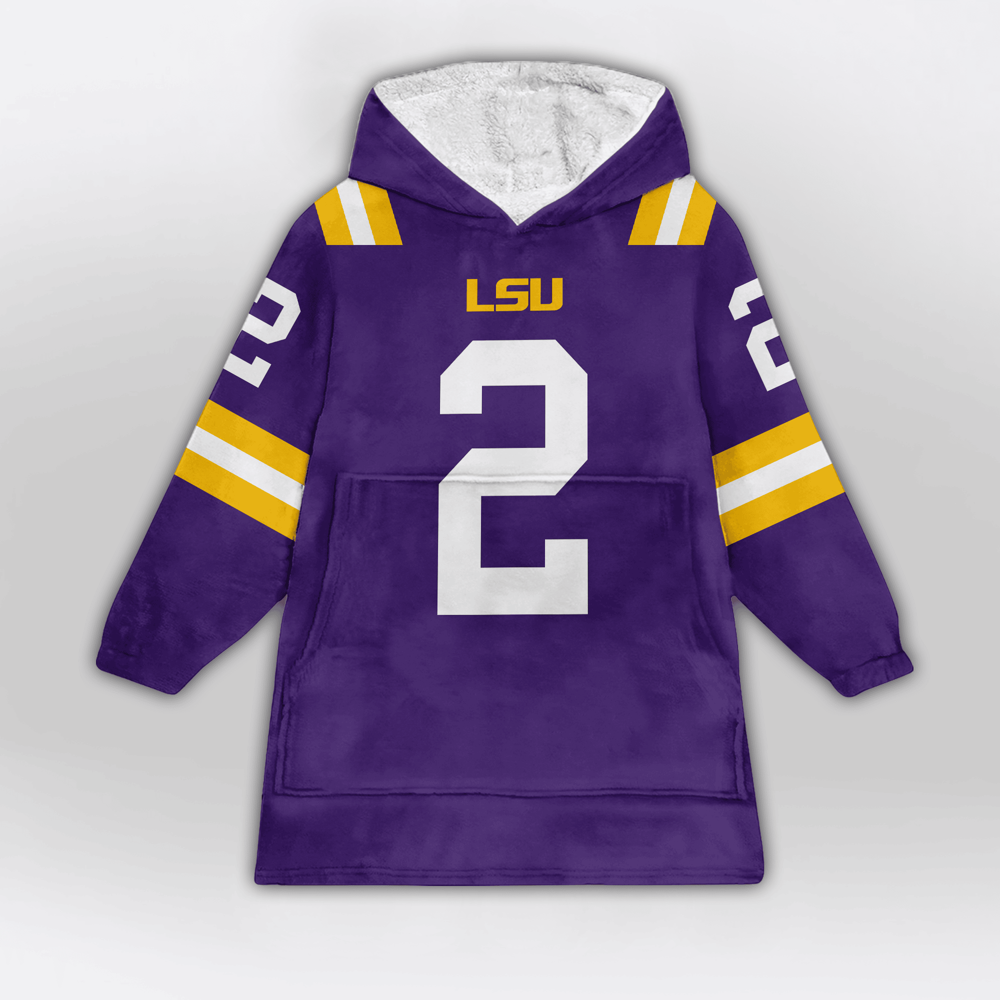 Adult J.J 2 LSU Football Unisex Blanket Hoodie
