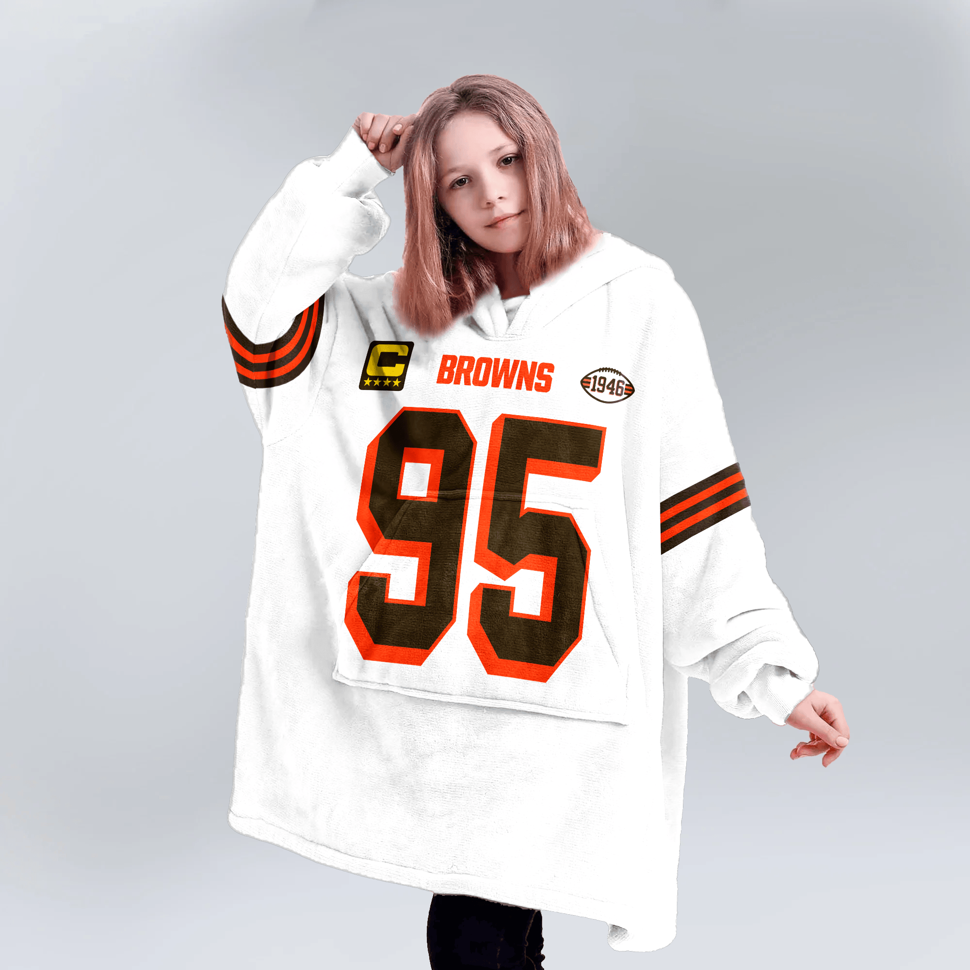 Kid M.G 95 Captain Cleveland Football Unisex Blanket Hoodie