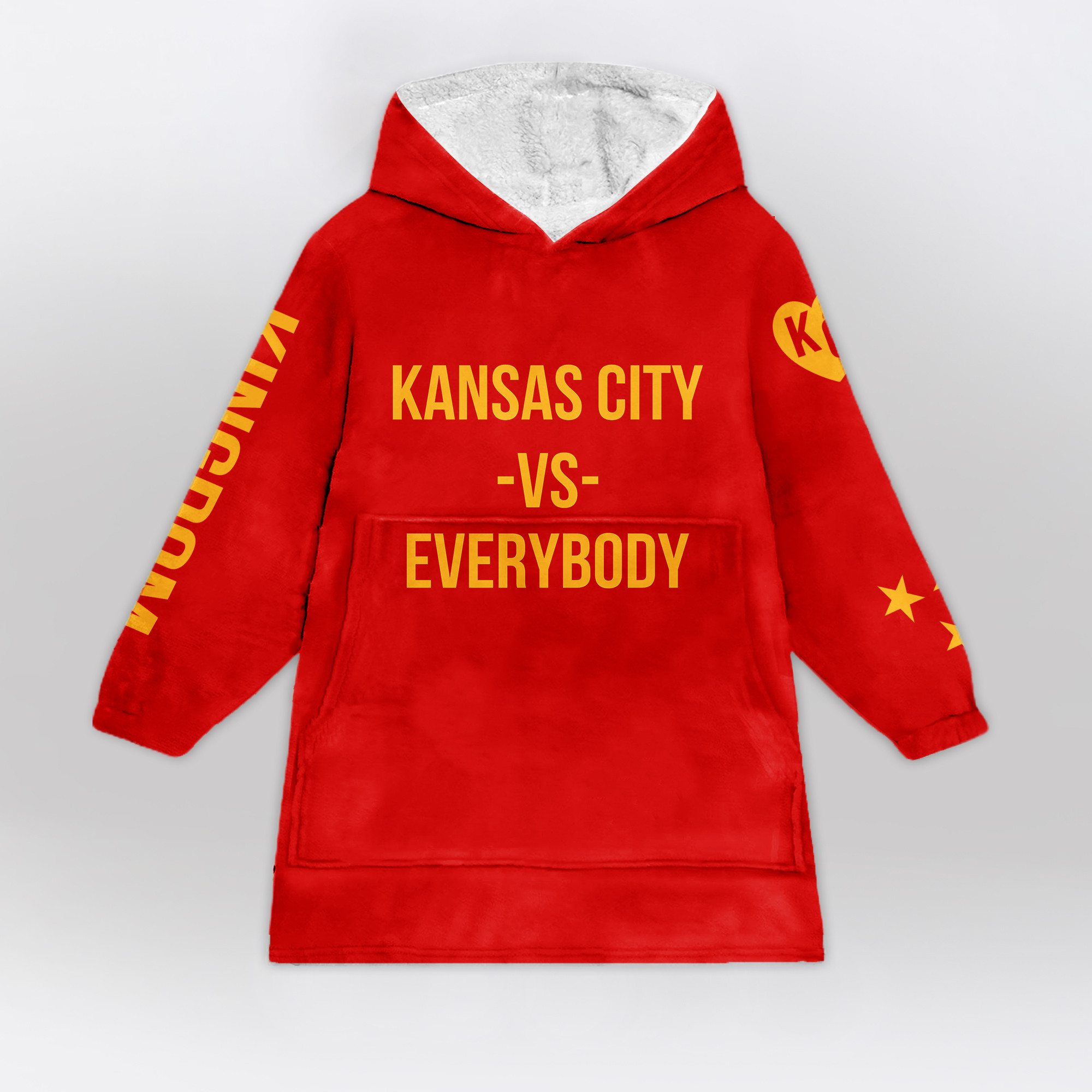 Adult 3 Peat Kansas City Football Unisex Blanket Hoodie