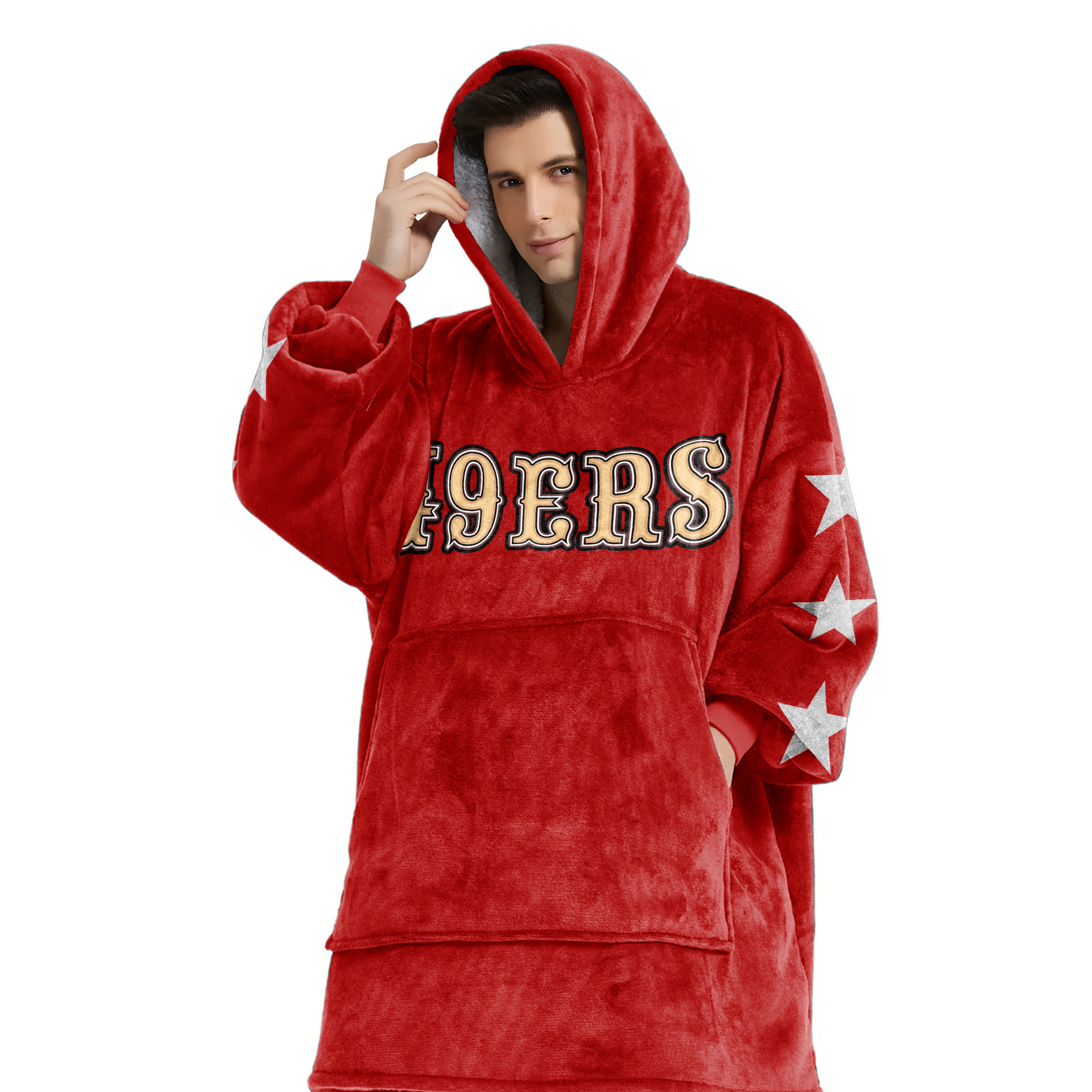 Adult San Francisco 49ers Football Unisex Blanket Hoodie