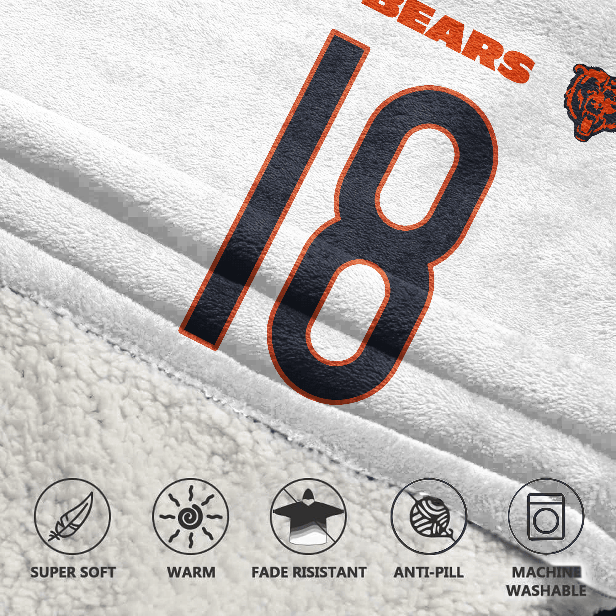 Kid C.W 18 Captain Chicago Football Unisex Blanket Hoodie