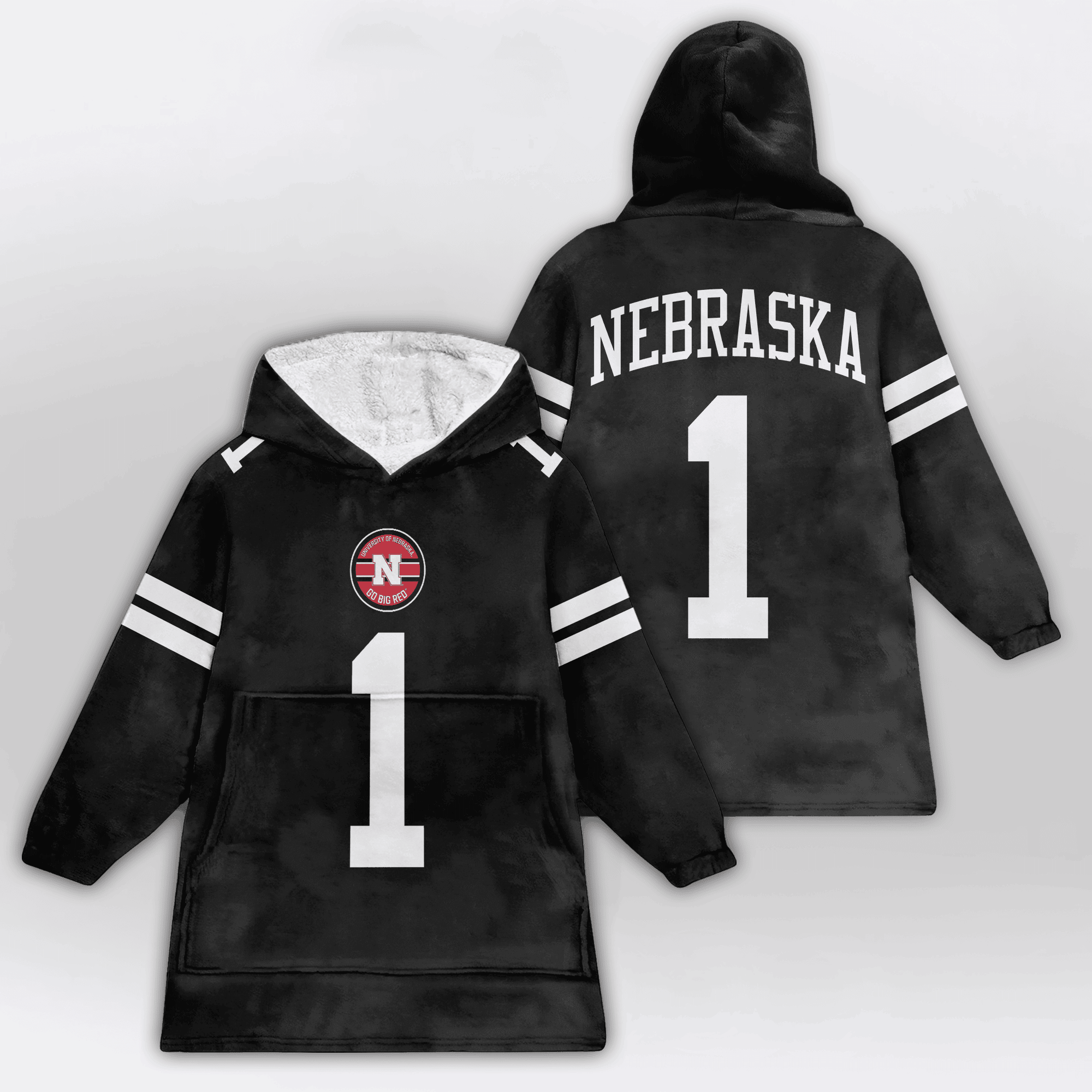 Adult 1 Nebraska Football Unisex Blanket Hoodie