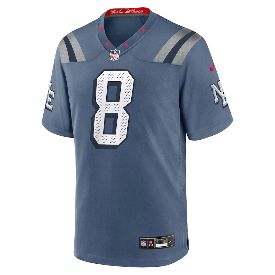 Stefon Diggs #8 New England Patriots 2025 Rivalries Collection Game Jersey - Storm Blue