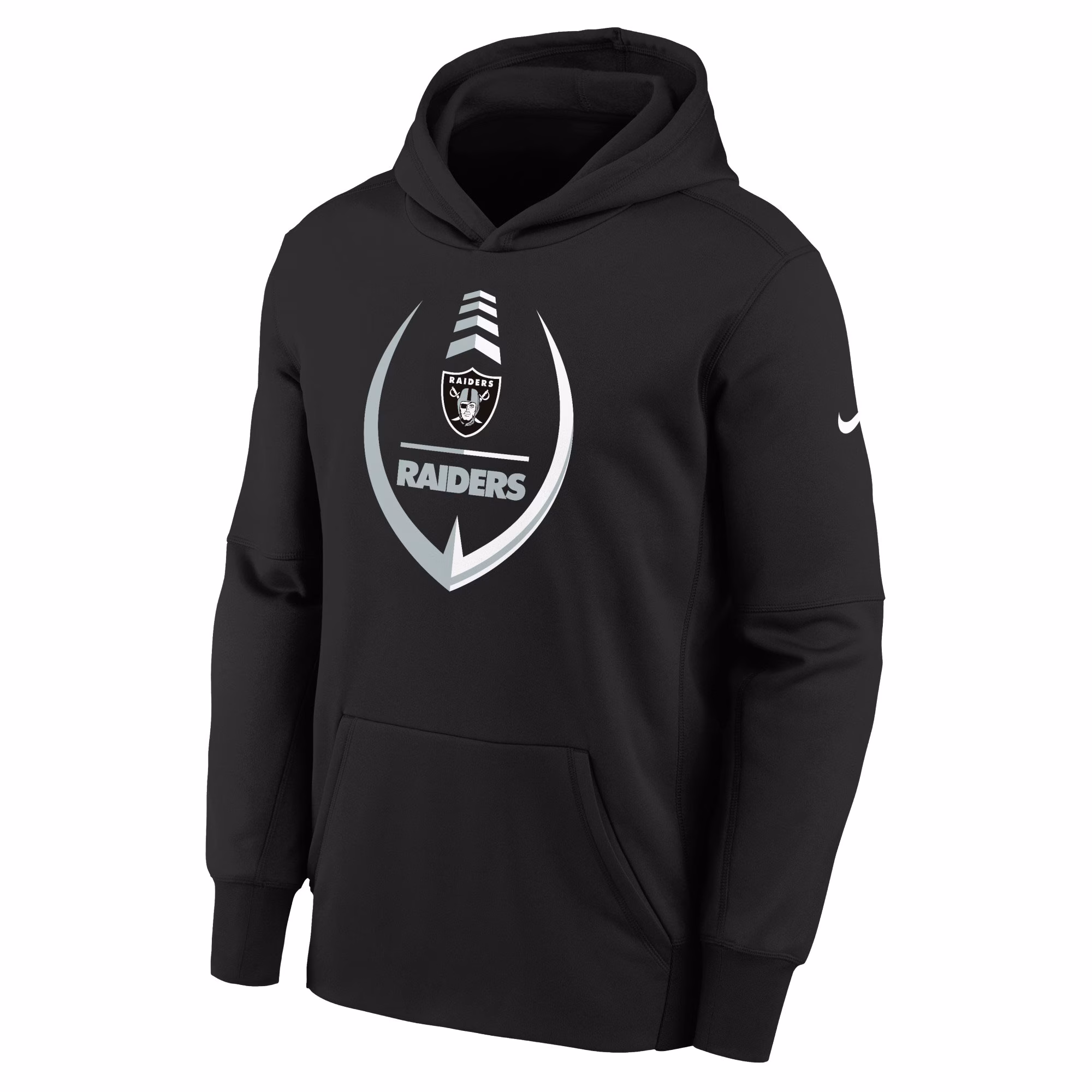 Las Vegas Raiders Youth Icon Performance Pullover Hoodie - Black