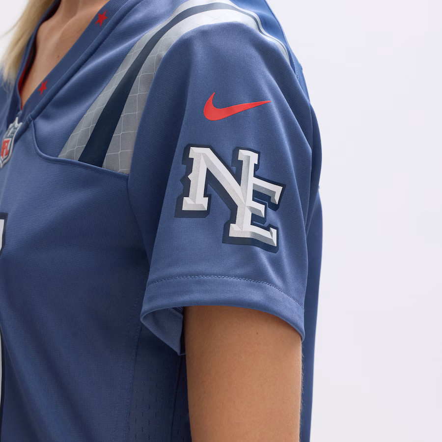 Drake Maye #10 New England Patriots Women's 2025 Rivalries Collection Game Jersey - Storm Blue