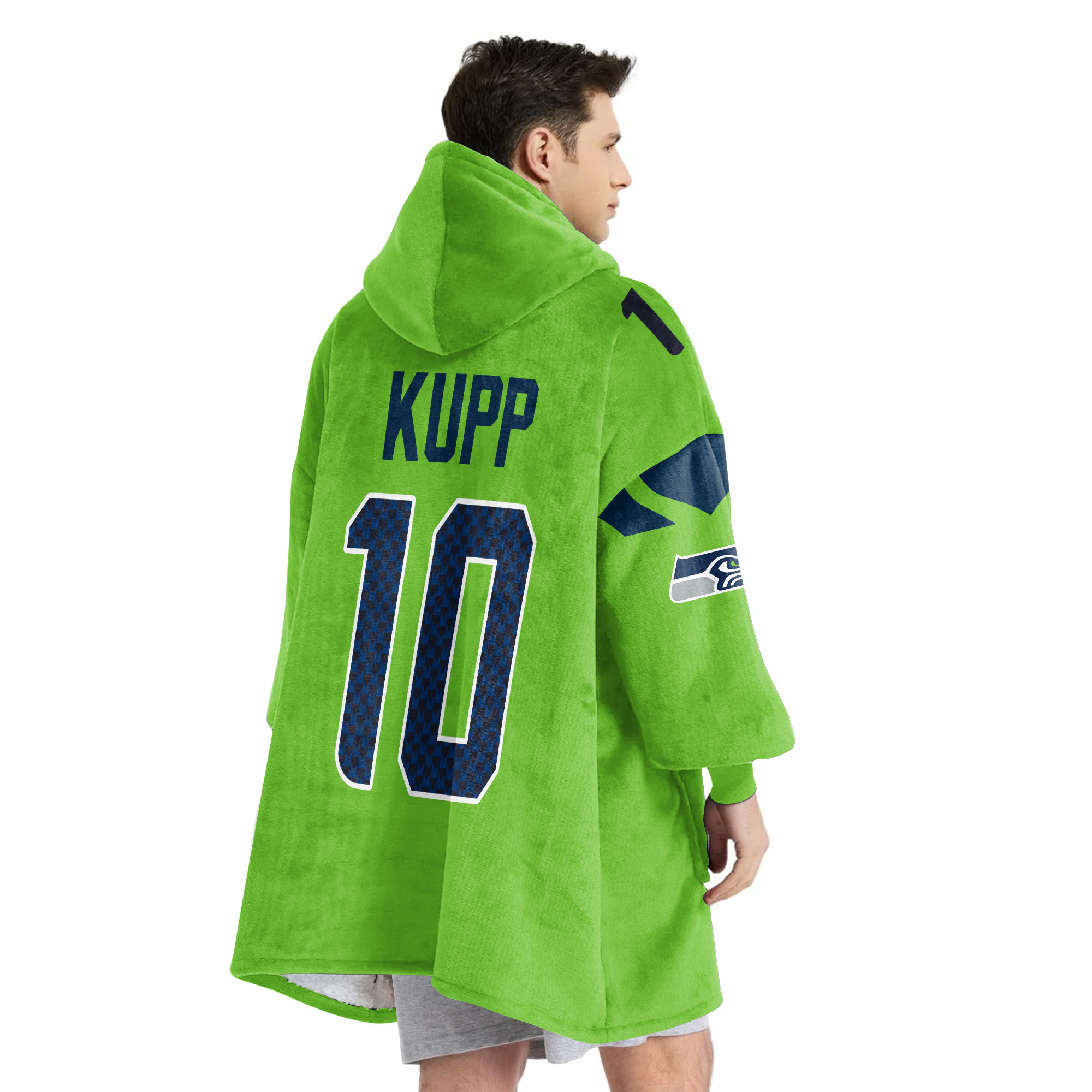 Adult 10 Seattle Football Unisex Blanket Hoodie