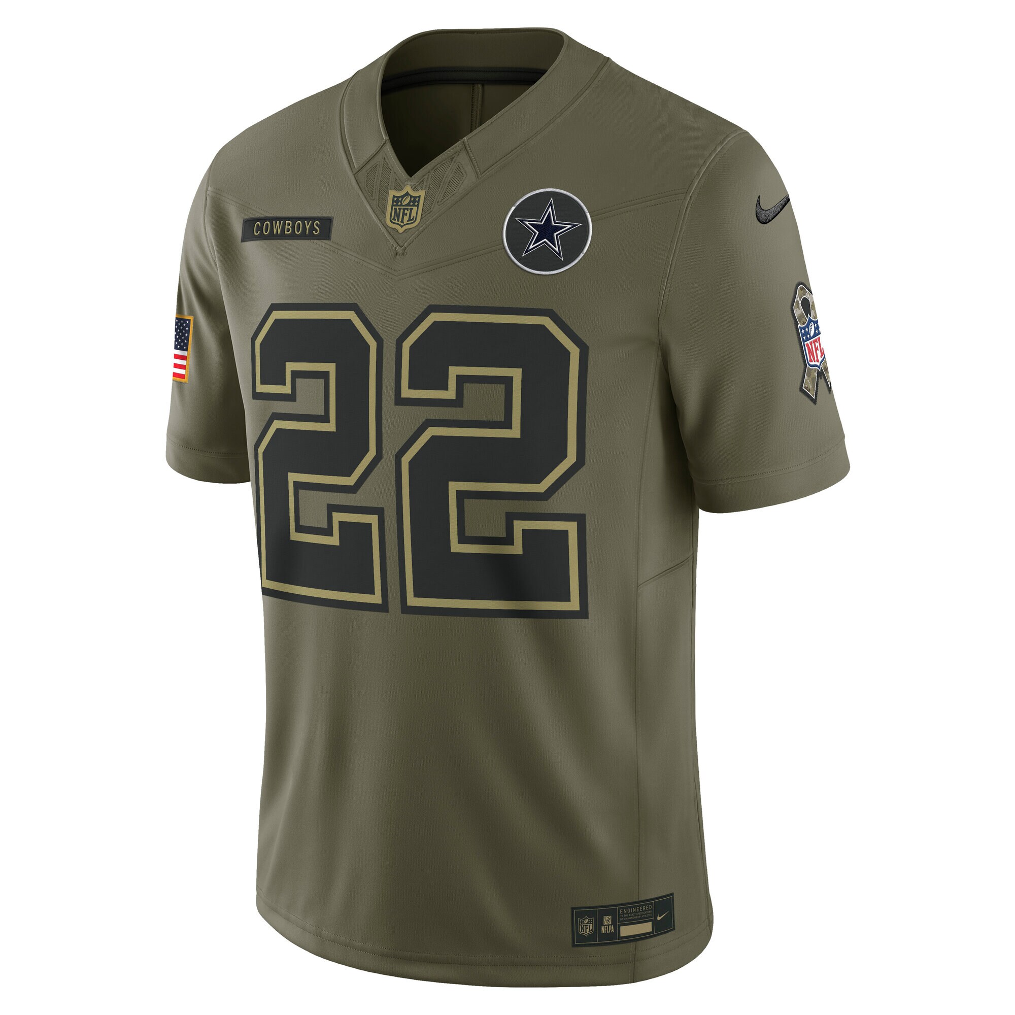 Men's Dallas Cowboys Emmitt Smith Olive 2025 Salute to Service Retired Limited Jersey