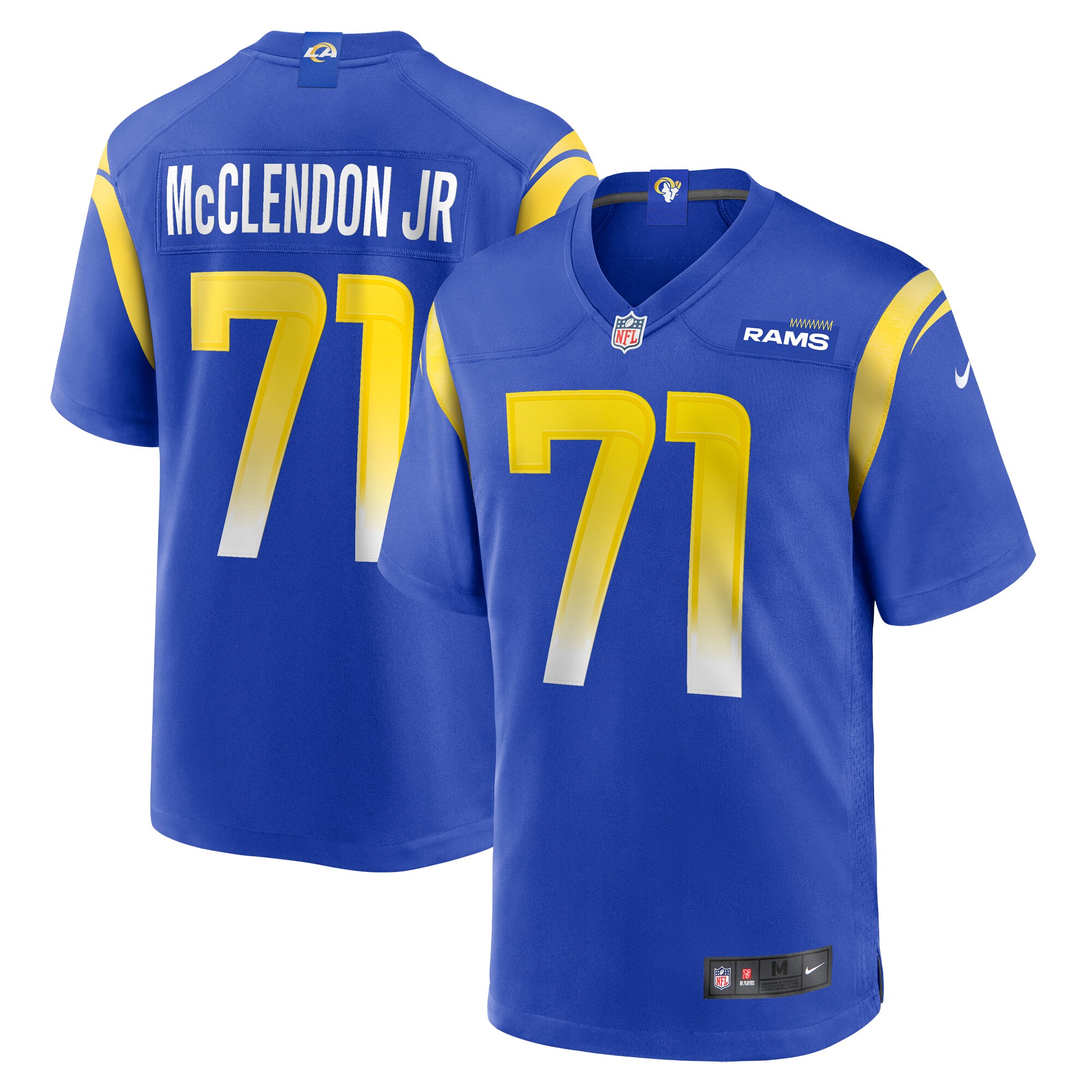 Warren McClendon Jr. Los Angeles Rams  Team Game Jersey - Royal