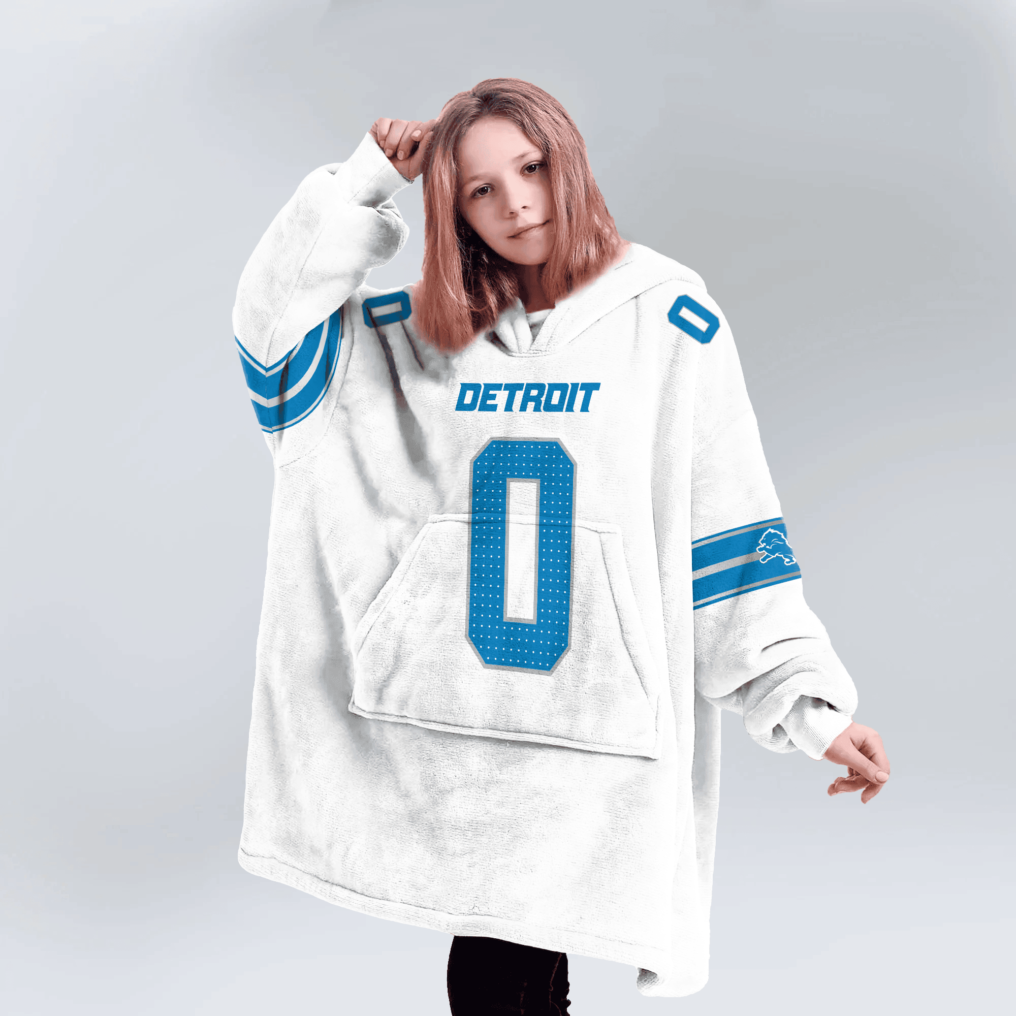 Kid 0 Detroit Football Unisex Blanket Hoodie