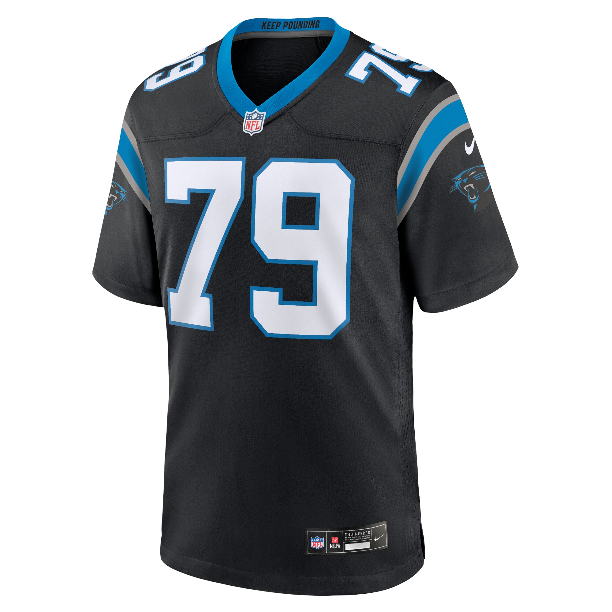 Ikem Ekwonu Carolina Panthers Game Jersey - Black