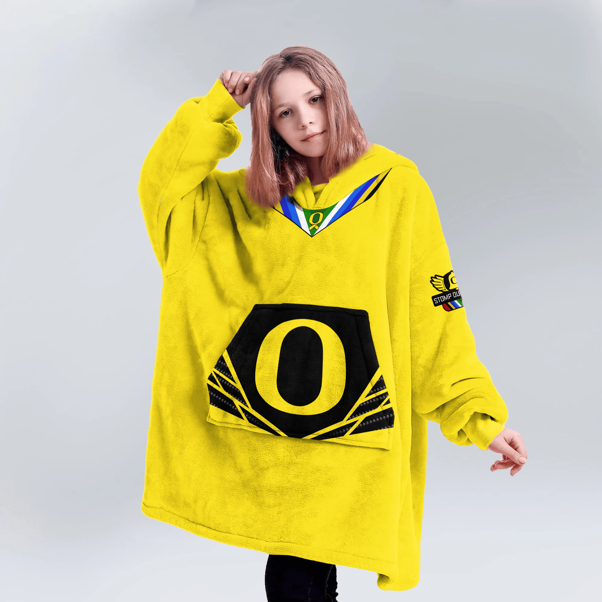 Kid Oregon Football Unisex Blanket Hoodie
