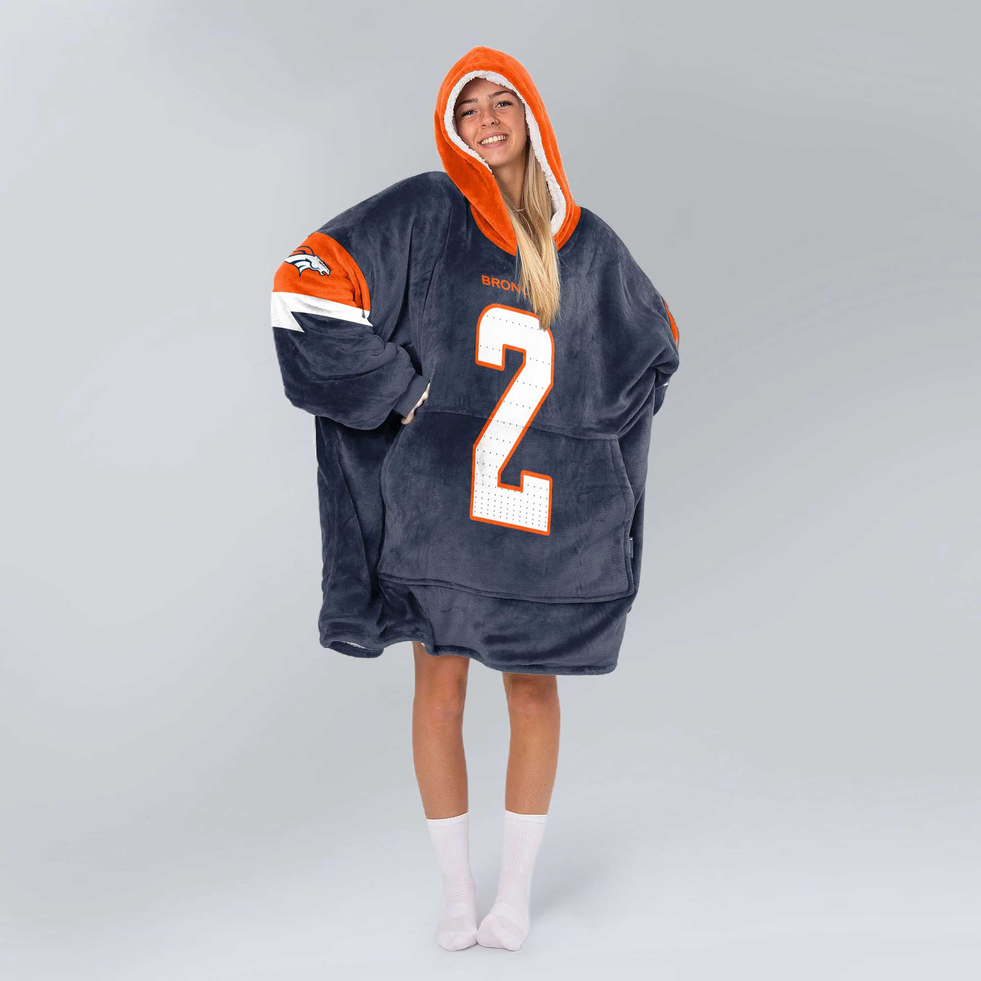 Adult P.S 2 Denver Football Unisex Blanket Hoodie