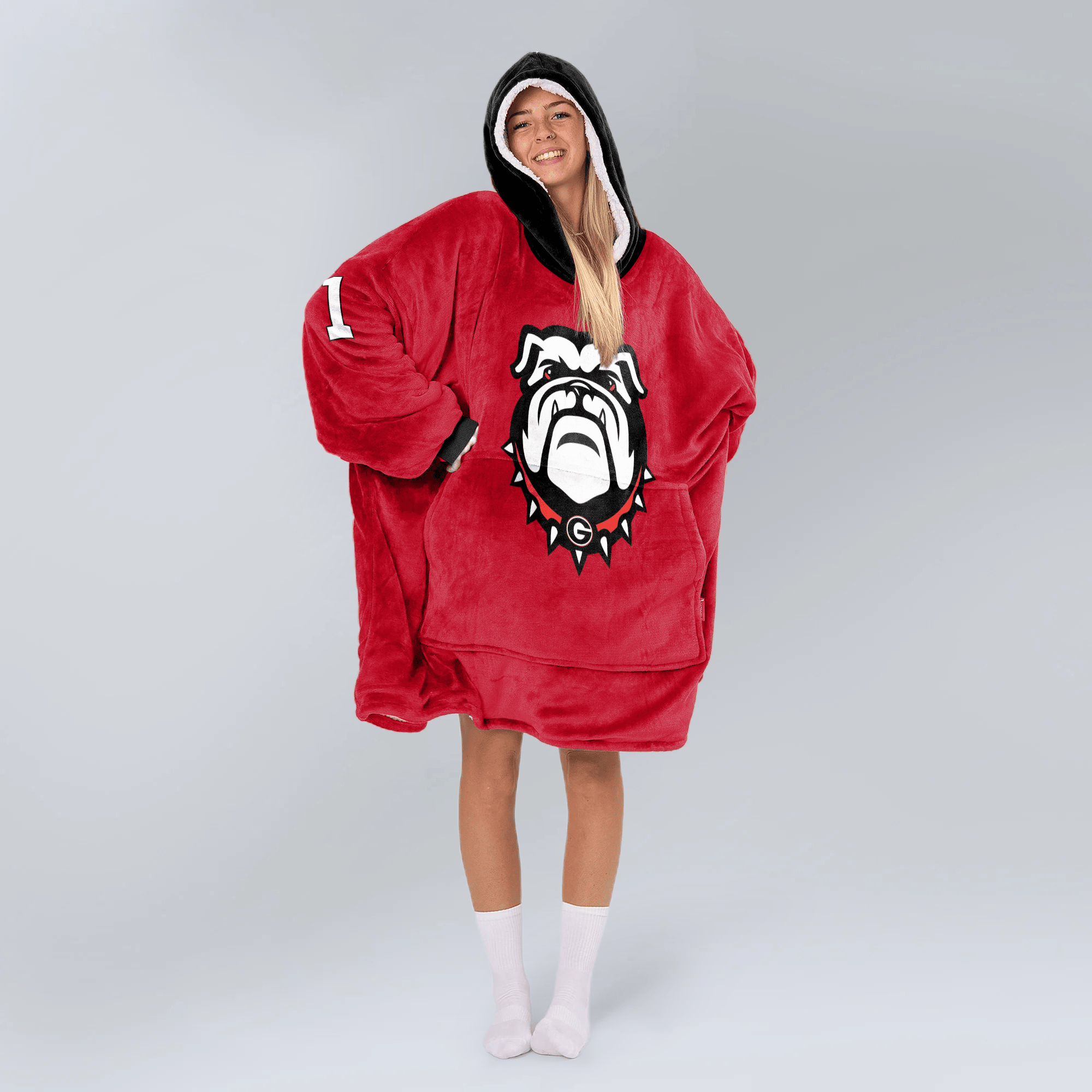 Adult #1 Georgia Football Unisex Blanket Hoodie