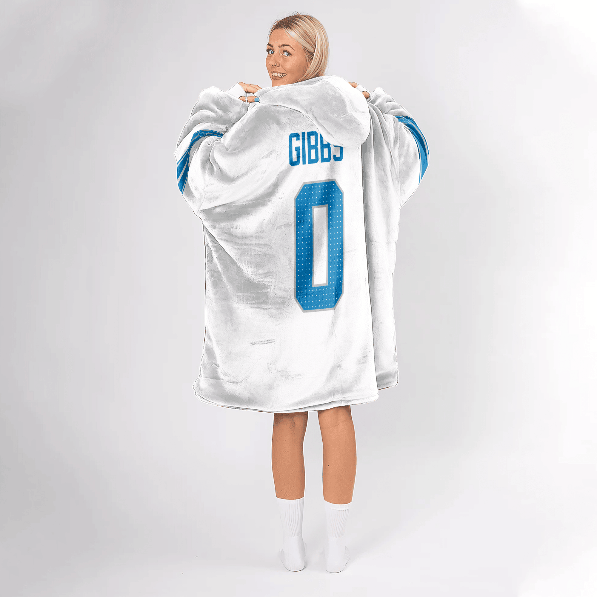 Adult 0 Detroit Football Unisex Blanket Hoodie