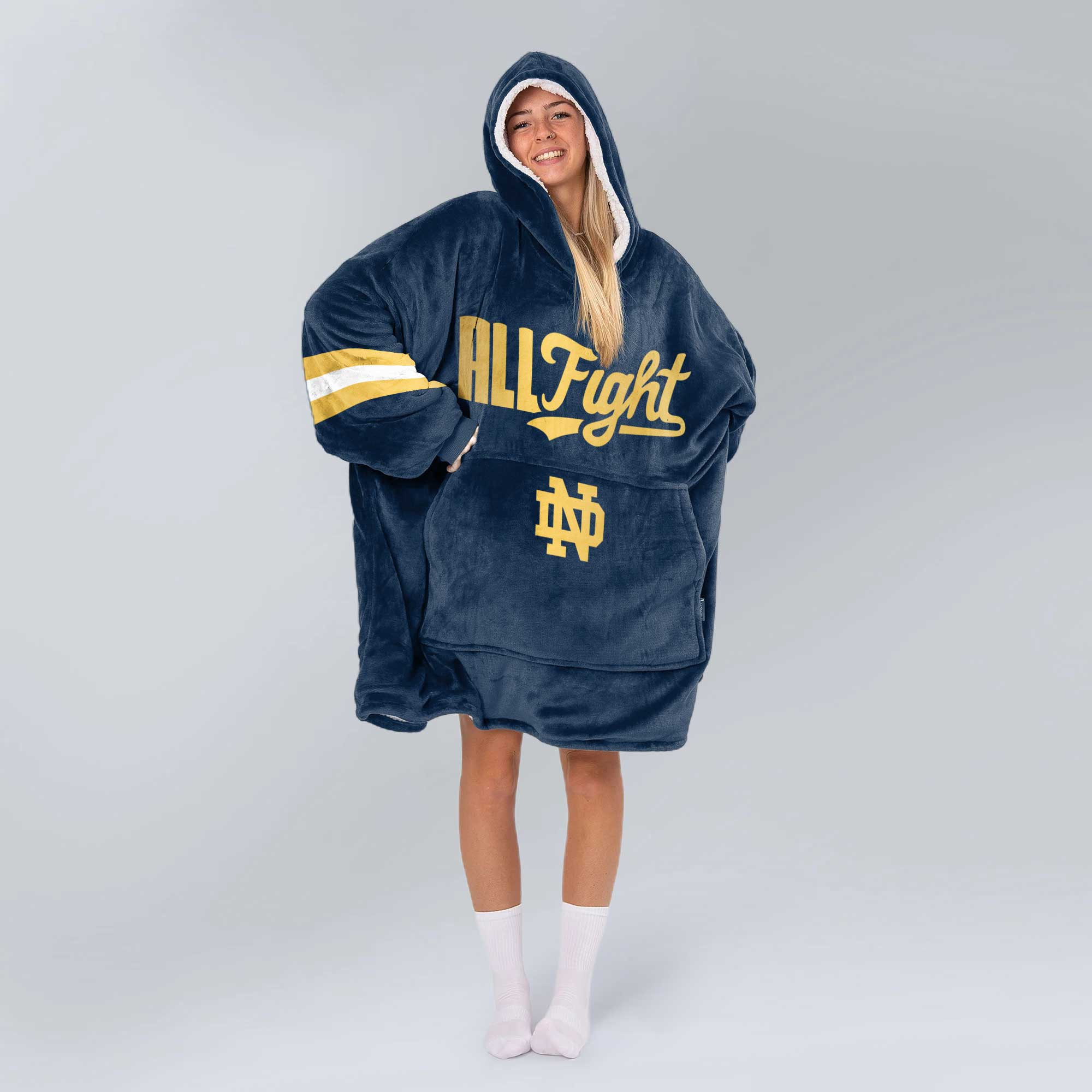Adult Notre Dame Football Unisex Blanket Hoodie