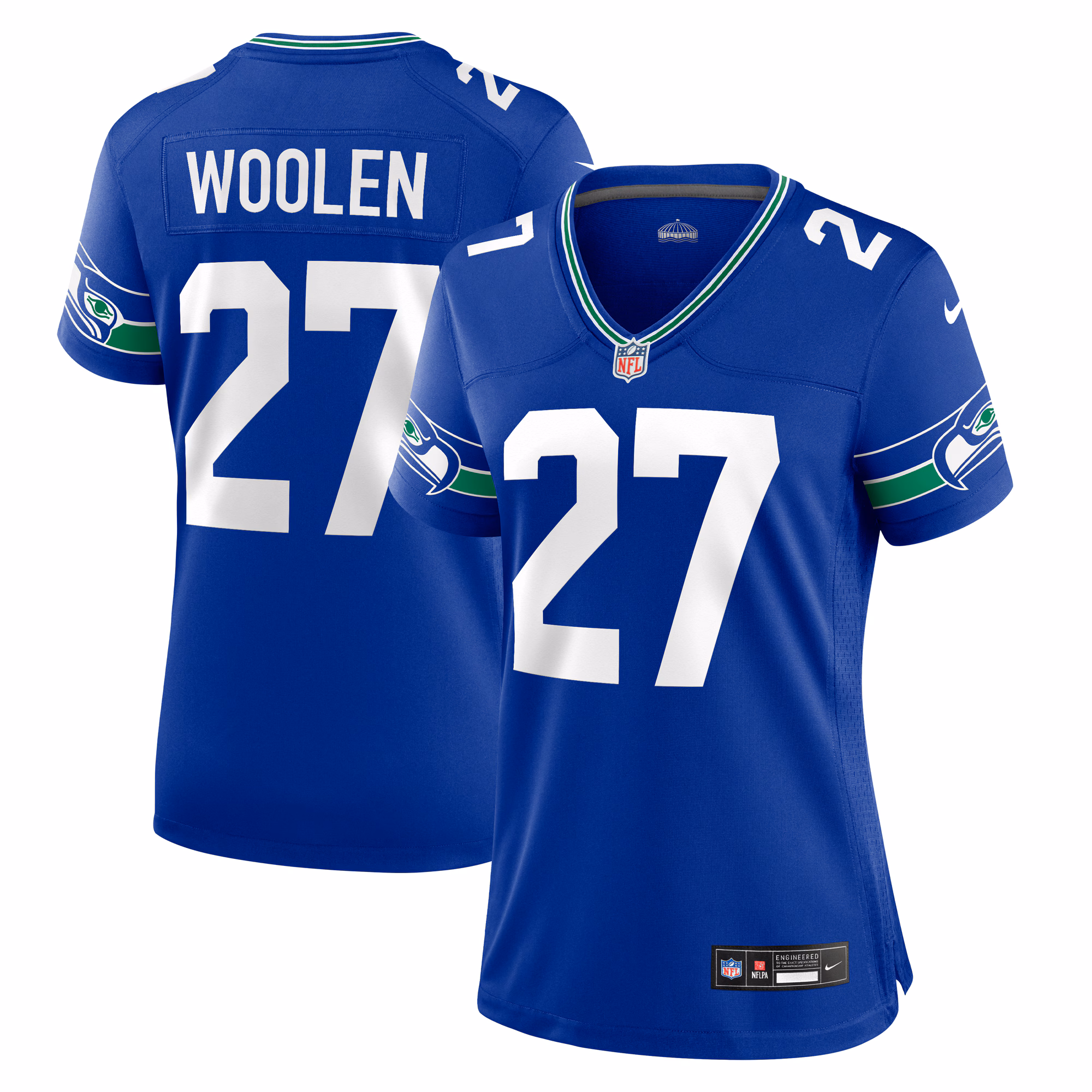Tariq Woolen Seattle Seahawks Women's Throwback Player Game Jersey - Royal