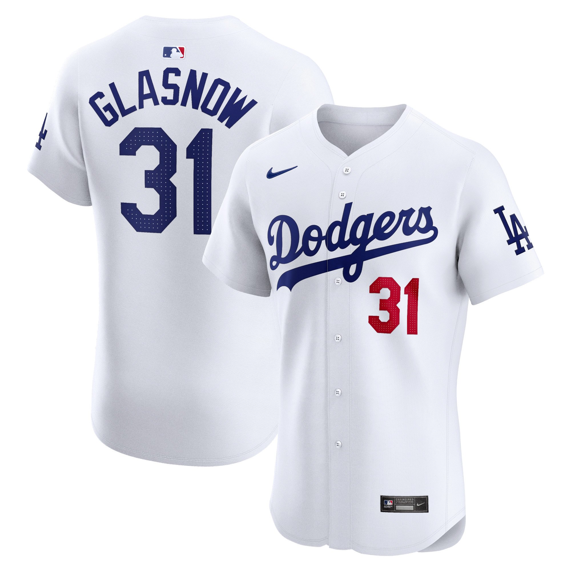 Men's Los Angeles Dodgers Tyler Glasnow  White Home Elite Player Jersey