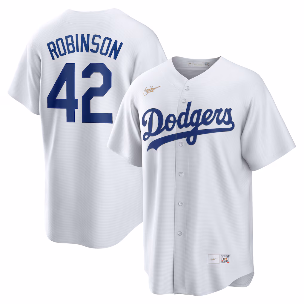 Jackie Robinson Brooklyn #42 Dodgers Home Cooperstown Collection Player Jersey - White