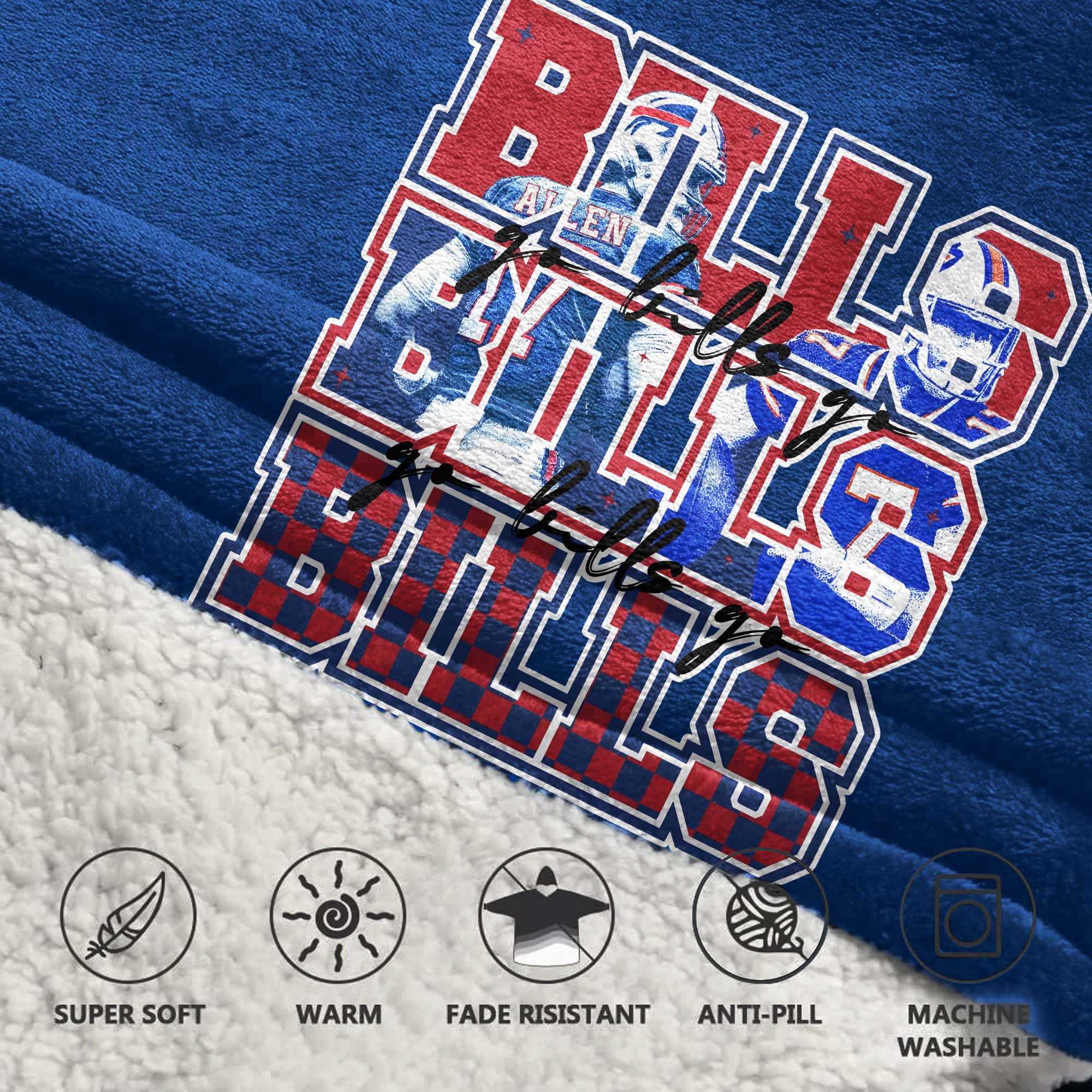 Kid Buffalo Football Unisex Blanket Hoodie