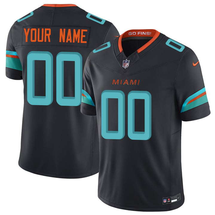Men's Custom Miami Dolphins Rivalries Collection Limited Jersey-Navy