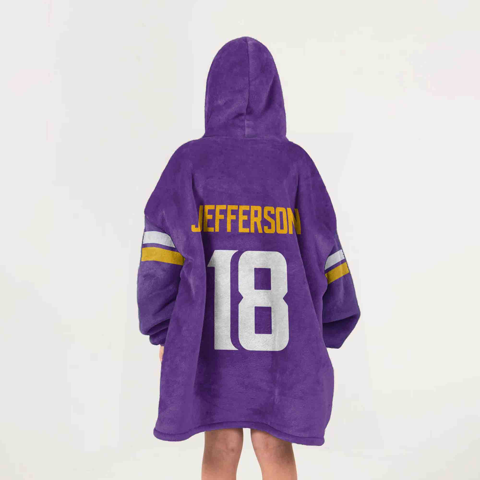 Adult JJ 18 Minnesota Football Unisex Blanket Hoodie