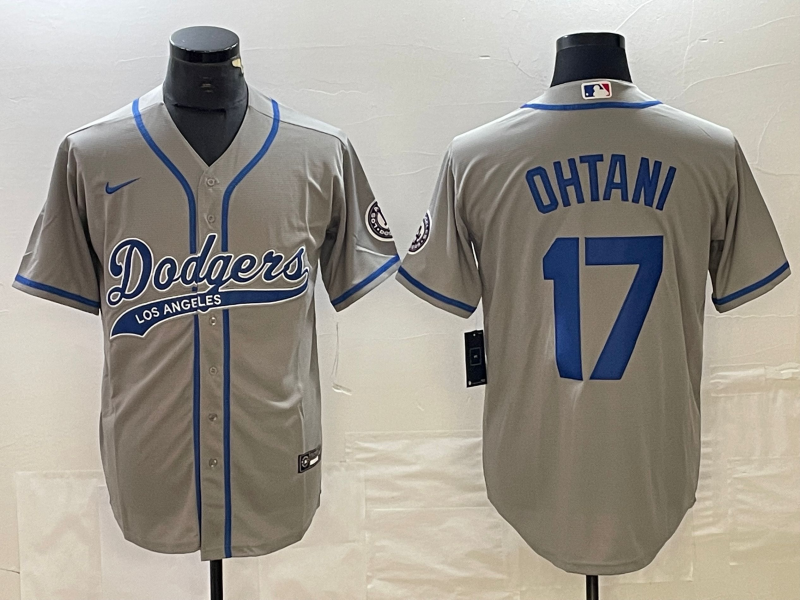 Men's Los Angeles Dodgers #17  Grey Shohei Ohtani Ohtani Jersey