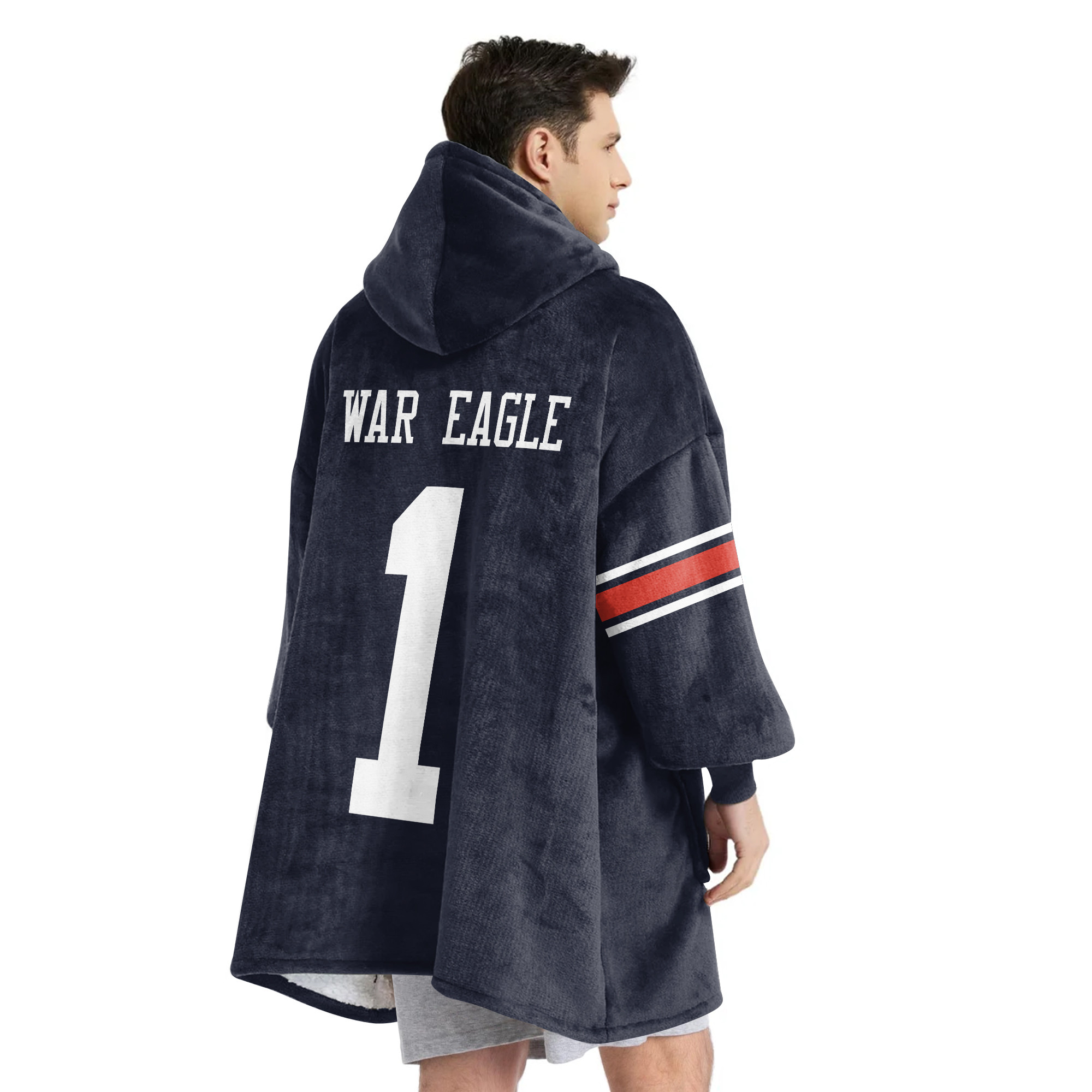 Adult #1 Auburn Football Unisex Blanket Hoodie
