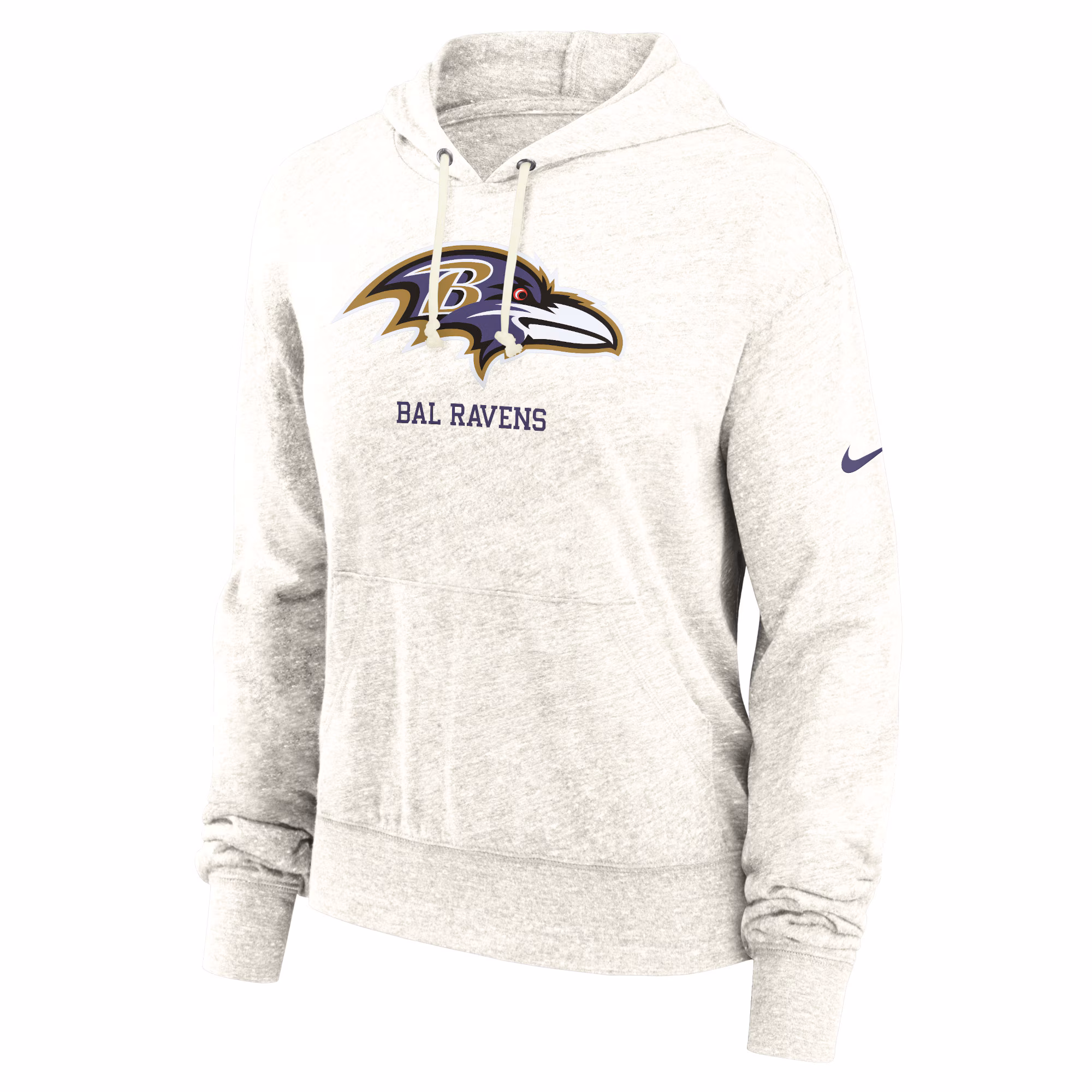 Baltimore Ravens Women's Gym Vintage Logo Pullover Hoodie - Cream